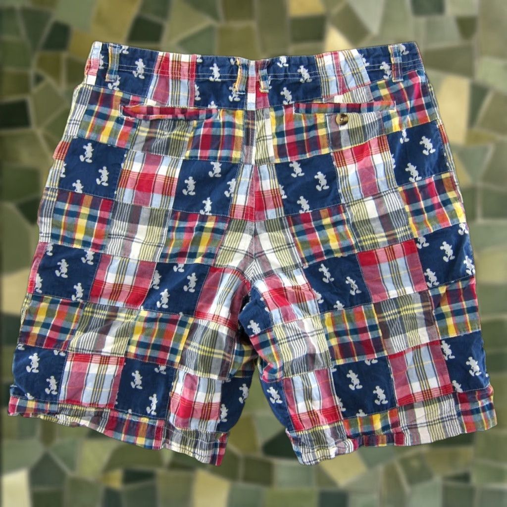 Disney VINTAGE Disney Mickey Mouse Plaid Cotton Shorts Men 36 Blue Size US 36 / EU 52 - 1 Thumbnail