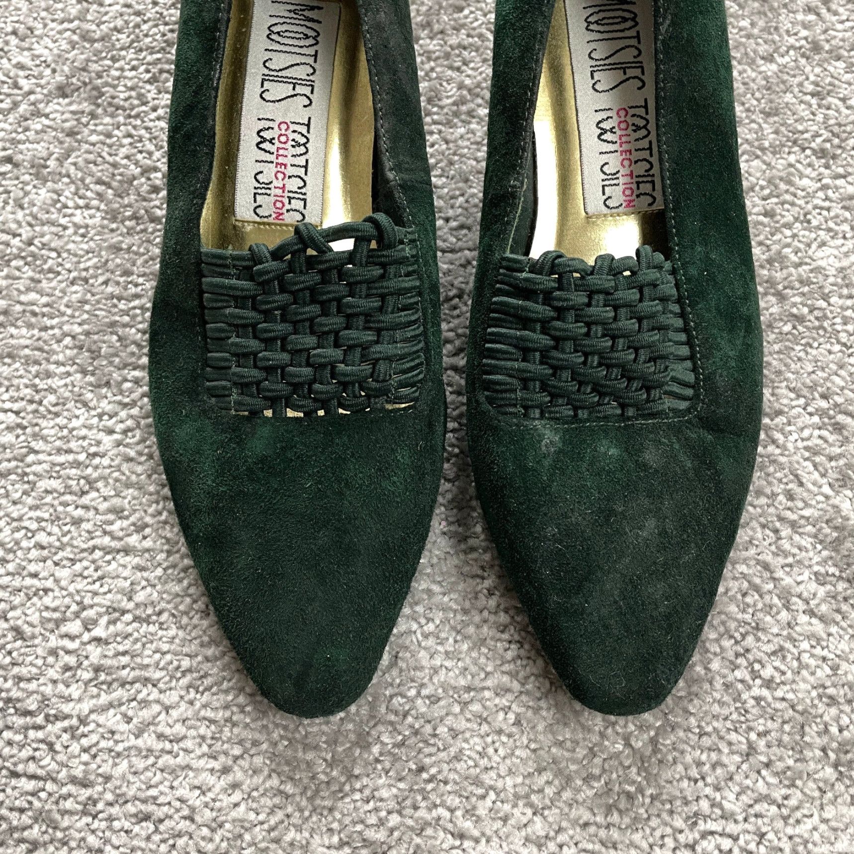 Vintage VINTAGE Mootsies Tootsies Womens Slip On Loafer Shoes Size 6M Green Suede Leather 2" Block Heel Casual Dress Size US 6 / IT 36 - 2 Thumbnail