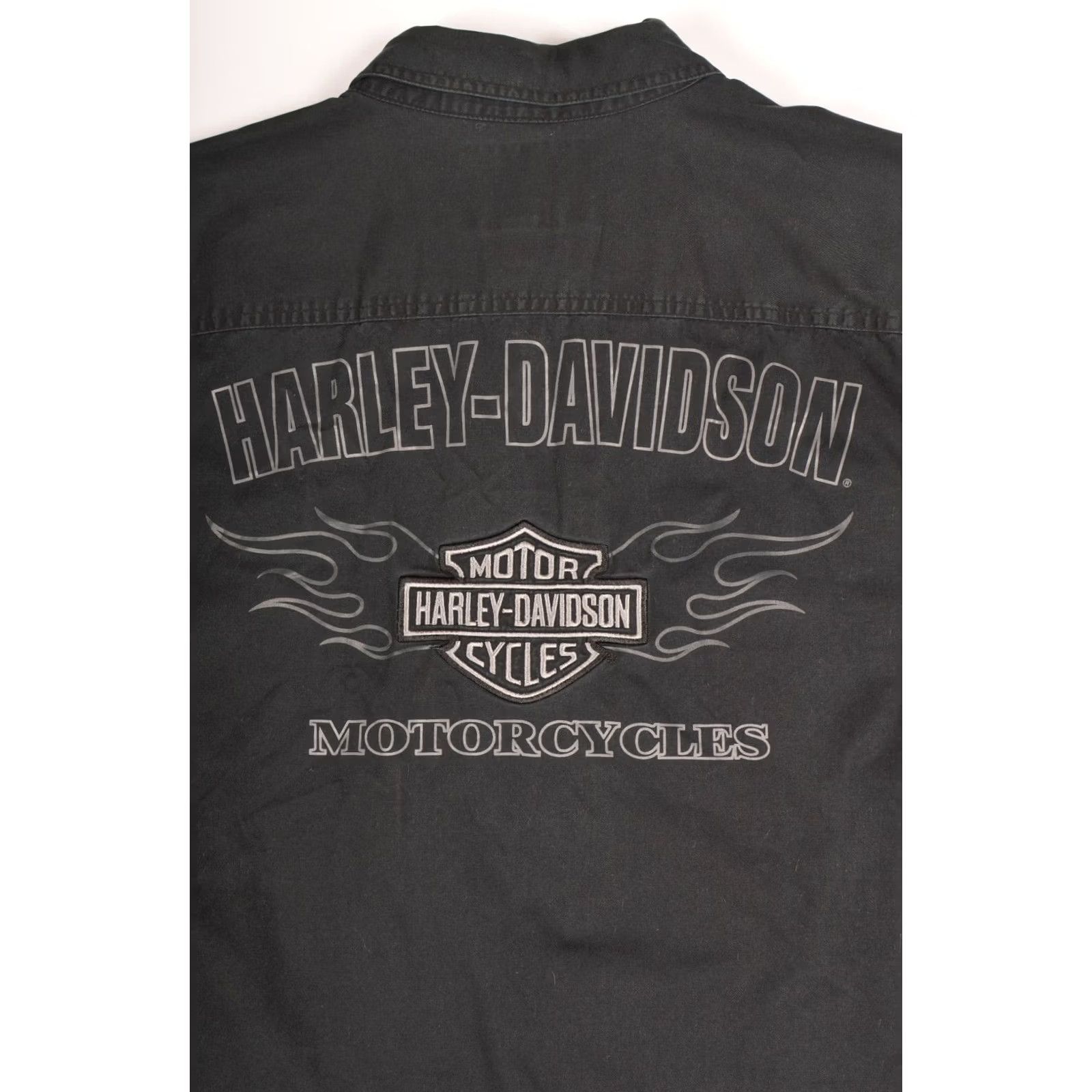 Harley Davidson Harley-Davidson Woven Tonal Flames Shirt Big Back Logo 99072-12VM XL Black Mens Button-Up Long Sleeve Cotton Size US XL / EU 56 / 4 - 3 Thumbnail