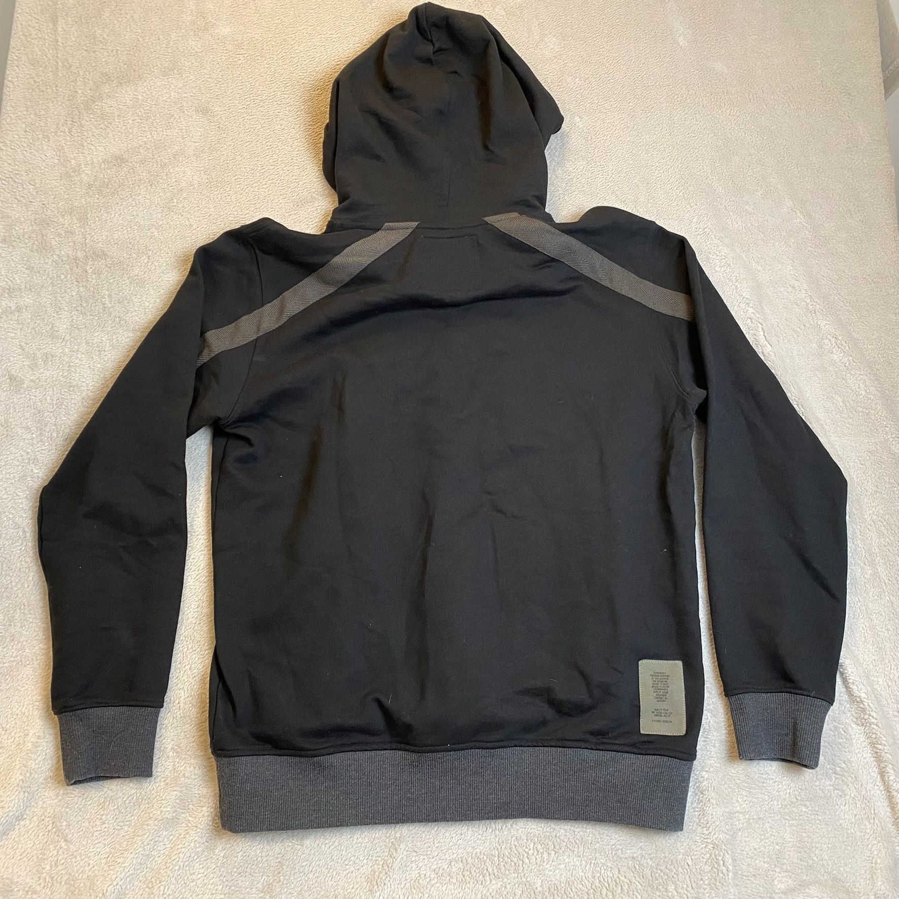 G-Star G-Star Raw Mens Black Hoodie Large With Grey Stripes & Text Size US L / EU 52-54 / 3 - 10 Thumbnail