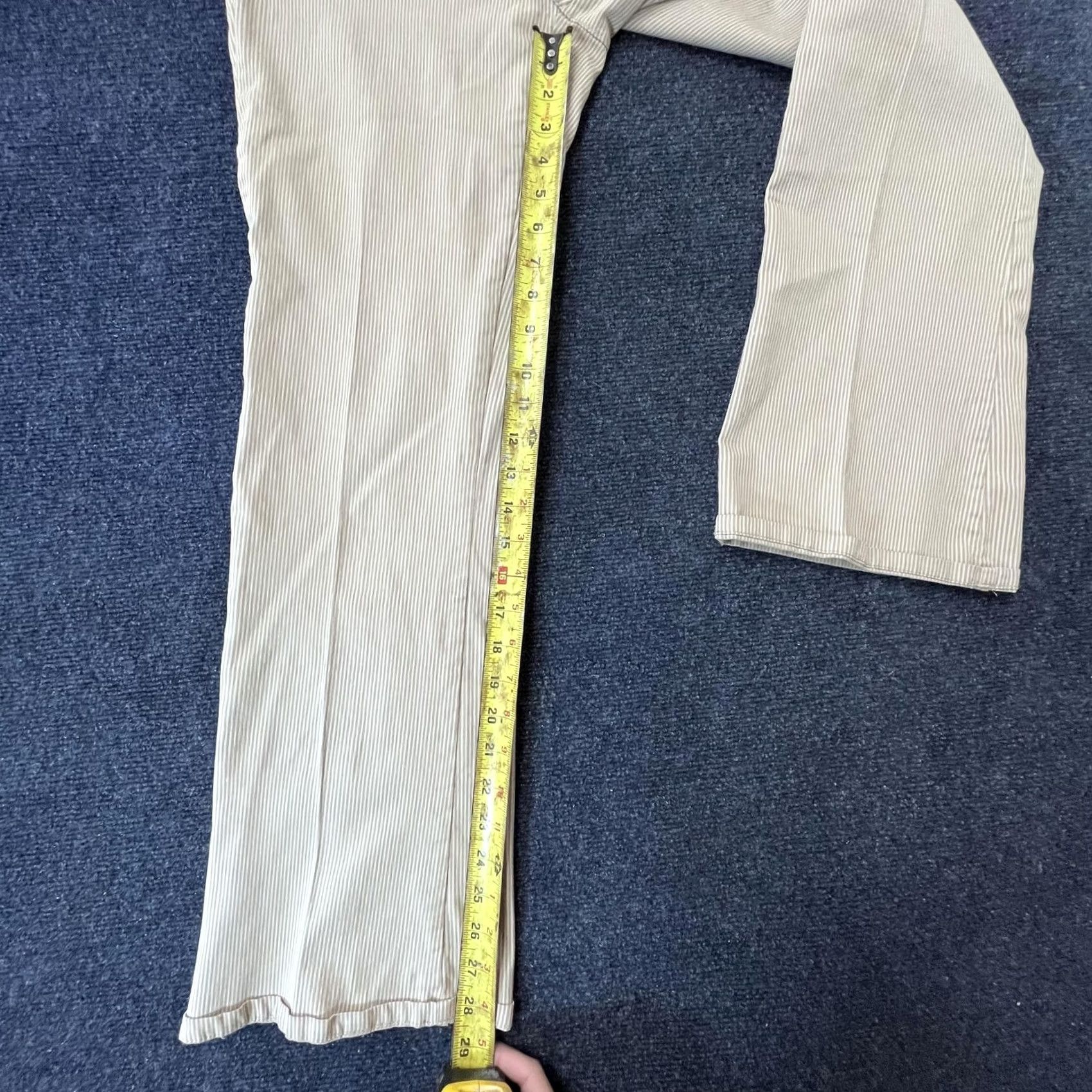 Michael Kors VINTAGE Michael Kors Pants Womens 8 Beige Pinstripe Bootcut Zip Pocket Flap Back Size 30" / US 8 / IT 44 - 5 Thumbnail