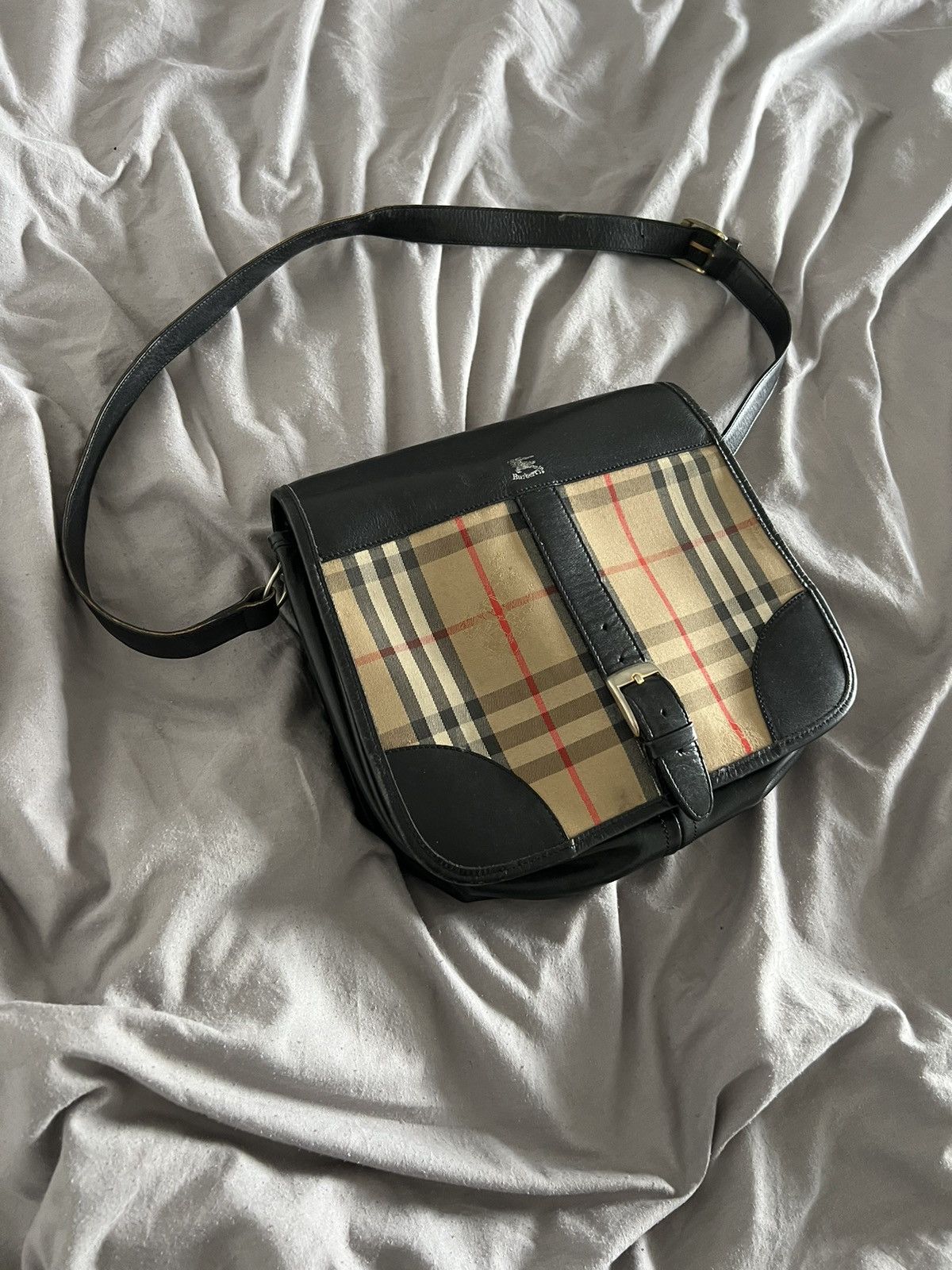 Burberry VINTAGE BURBERRYS NOVA CHECK CROSSBODY LEATHER BAG Size ONE SIZE - 6 Thumbnail