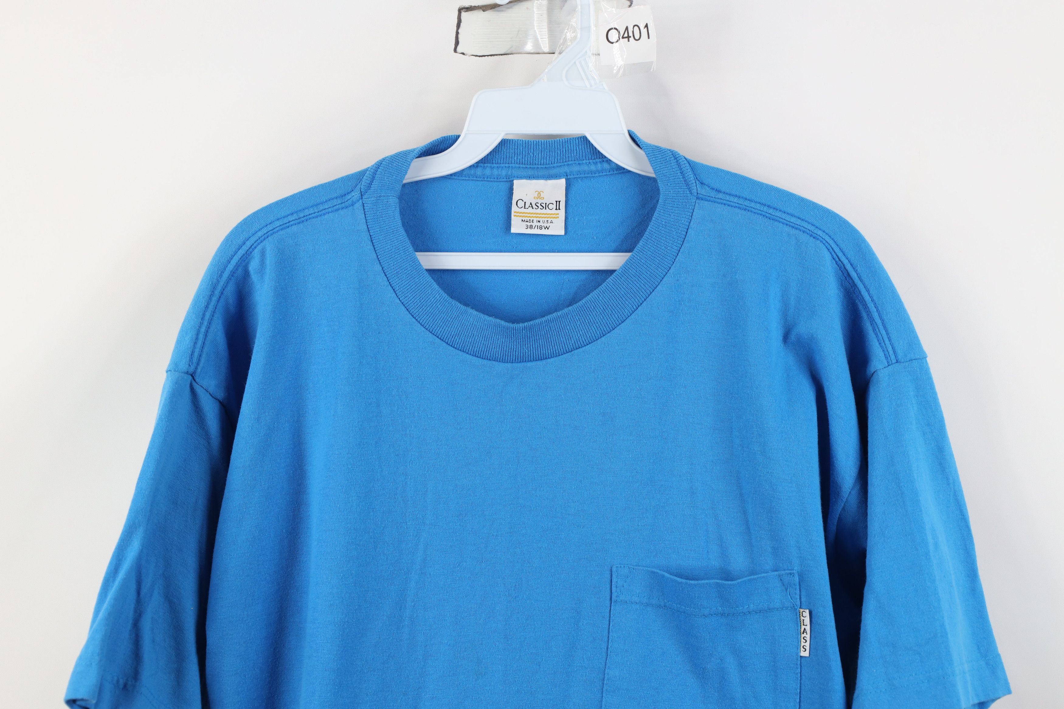 Vintage Vintage 90s Streetwear Short Sleeve Pocket T-Shirt Blue Size XXL / US 16-18 / IT 52-54 - 2 Thumbnail
