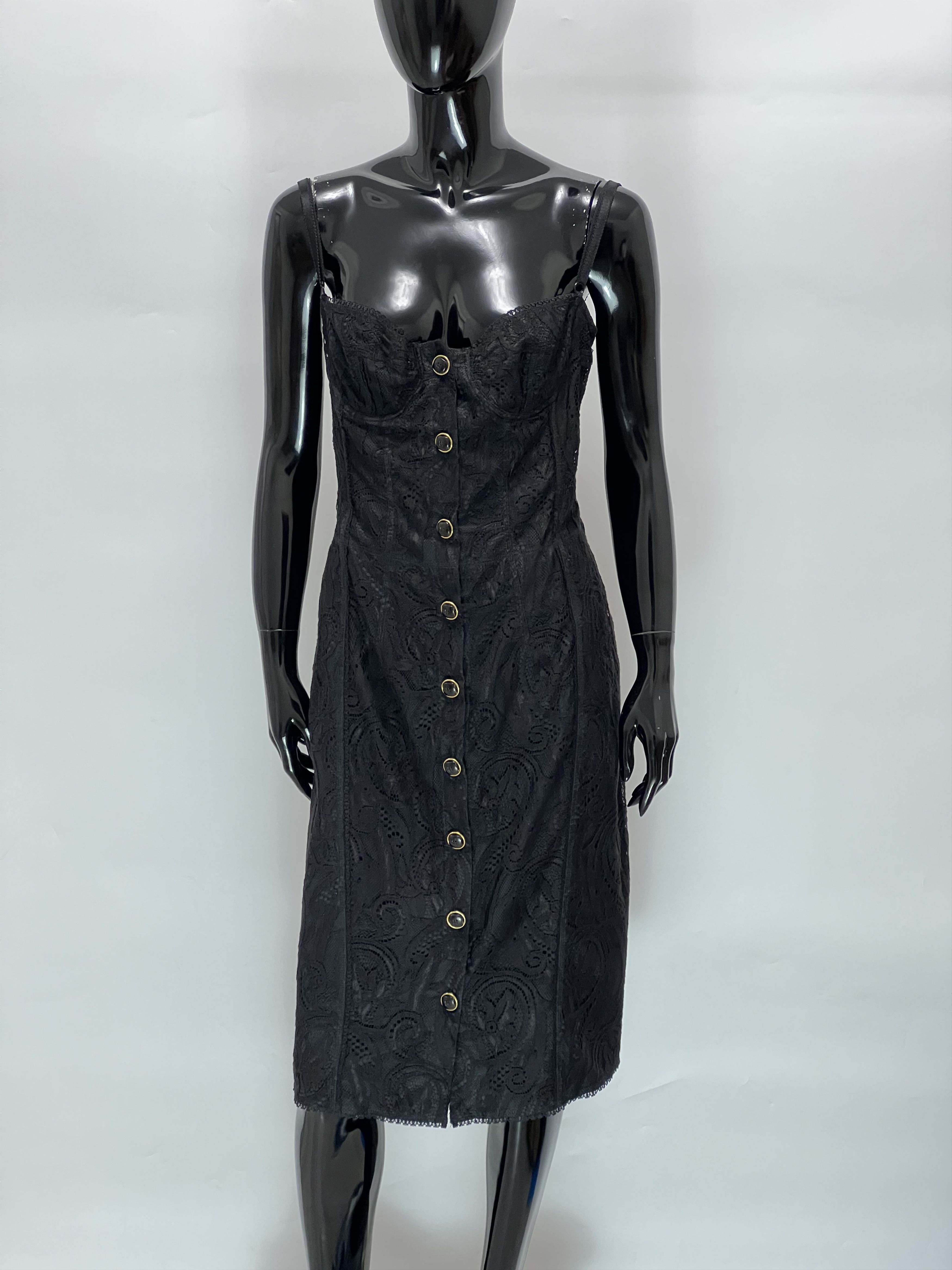 Dolce & Gabbana Dolce & Gabbana Lace Sexy Boned Corset Bustier Midi Dress Size M / US 6-8 / IT 42-44 - 1 Thumbnail