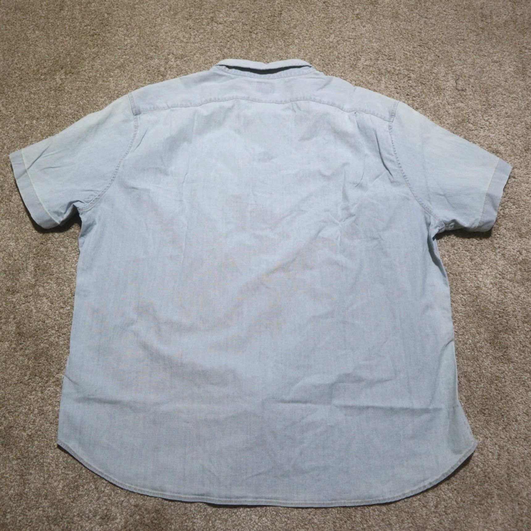 J.Crew J.CREW Denim Blue Short Sleeve Button-Down Classic Stretch Shirt 2XL Men’s Slim Regular Cotton Denim Blue Shirt Size US XXL / EU 58 / 5 - 7 Thumbnail