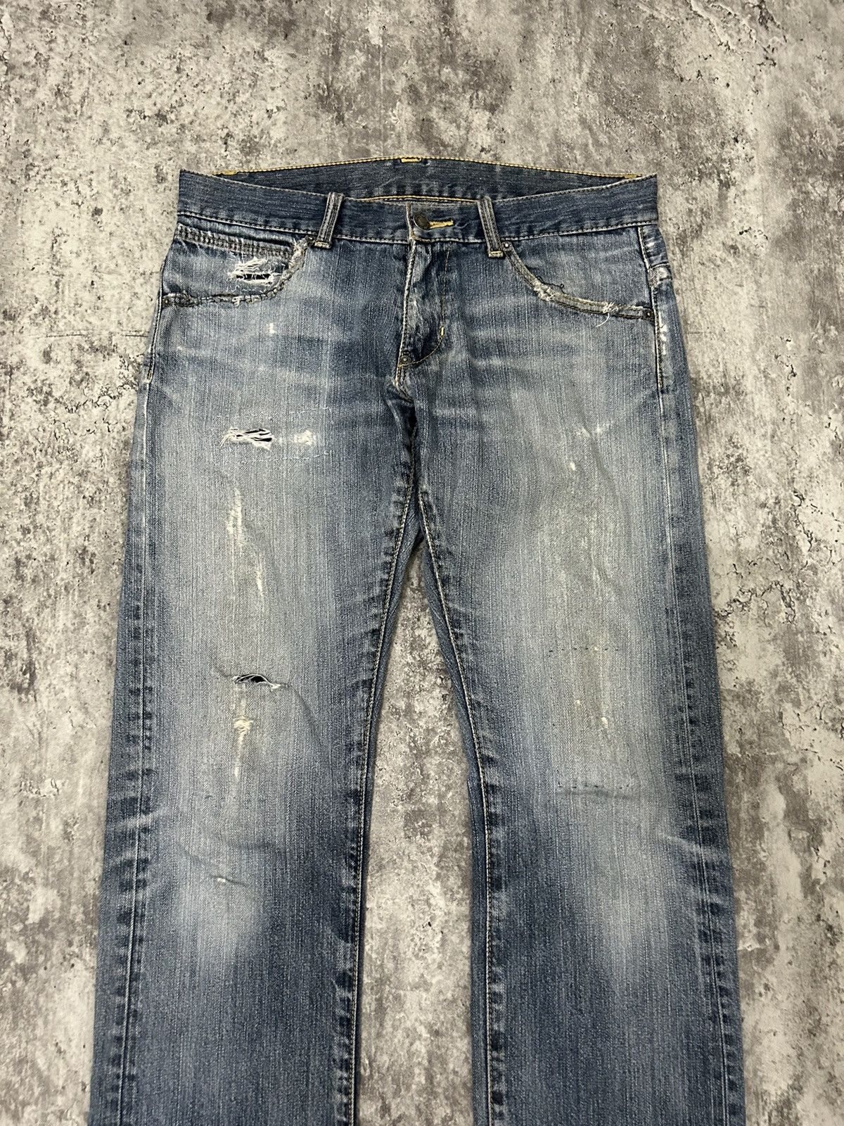 Beams Plus × Japanese Brand Beams Japan Faded Wash Distressed Jeans Size US 31 - 3 Thumbnail