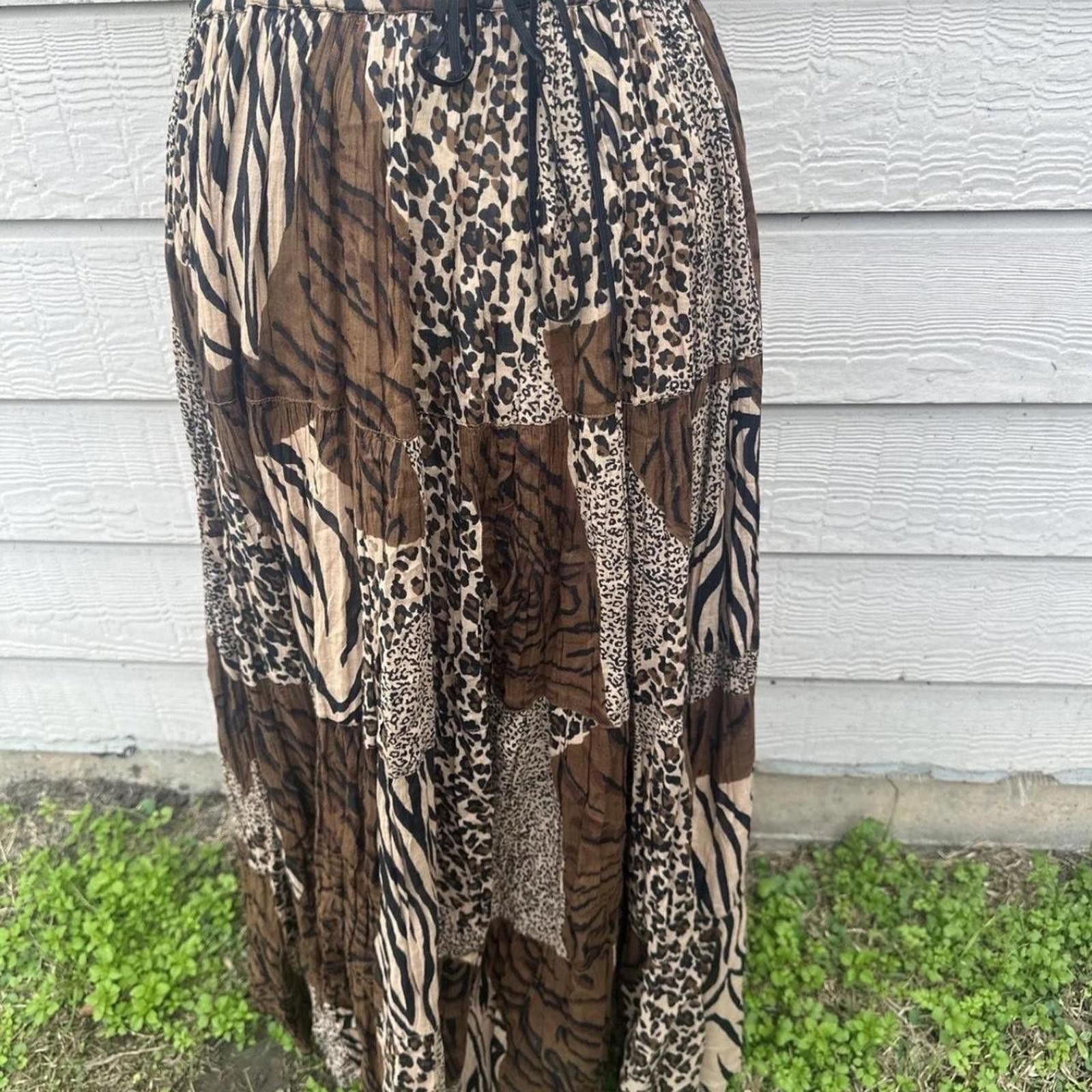 Other maxi skirt with animal print #boho vintage small to xl Size 30" / US 8 / IT 44 - 1 Thumbnail