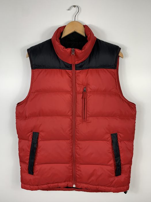 Timberland Mens Timberland Down Puffer Vest Black Red Waistcoat