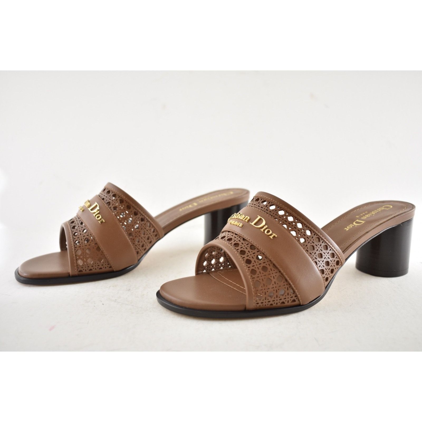 Dior Dior D-Lane Down Town Brown Leather Slide Heel Sandal 39 Size US 9 / IT 39 - 18 Thumbnail