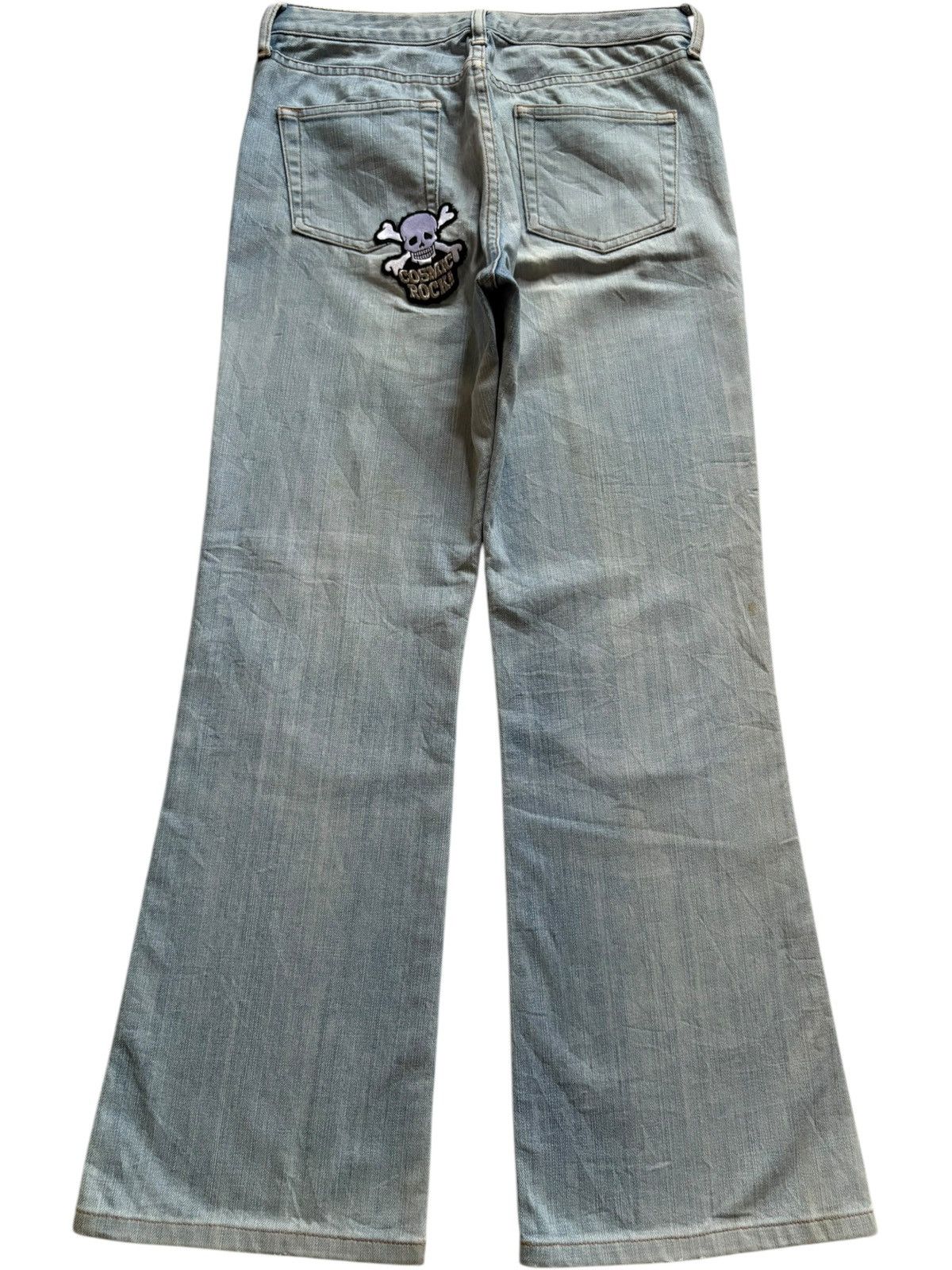 Japanese Brand × Marni × Uniqlo Vintage Japanese Uniqlo Stone Wash Patched Flare Jeans Size 28" / US 6 / IT 42 - 2 Thumbnail