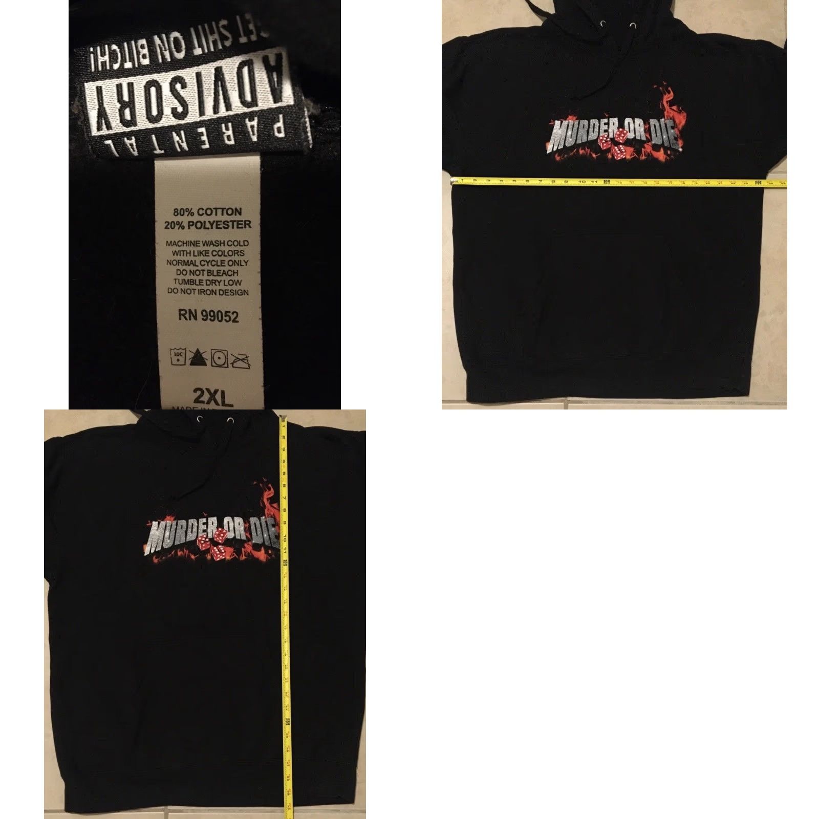 GX1000 Murder Or Die Skateboards Hoodie XXL Black Men 2XL Distressed Vaporwave Punk Retro 80s 90s Skate Size US XXL / EU 58 / 5 - 8 Thumbnail