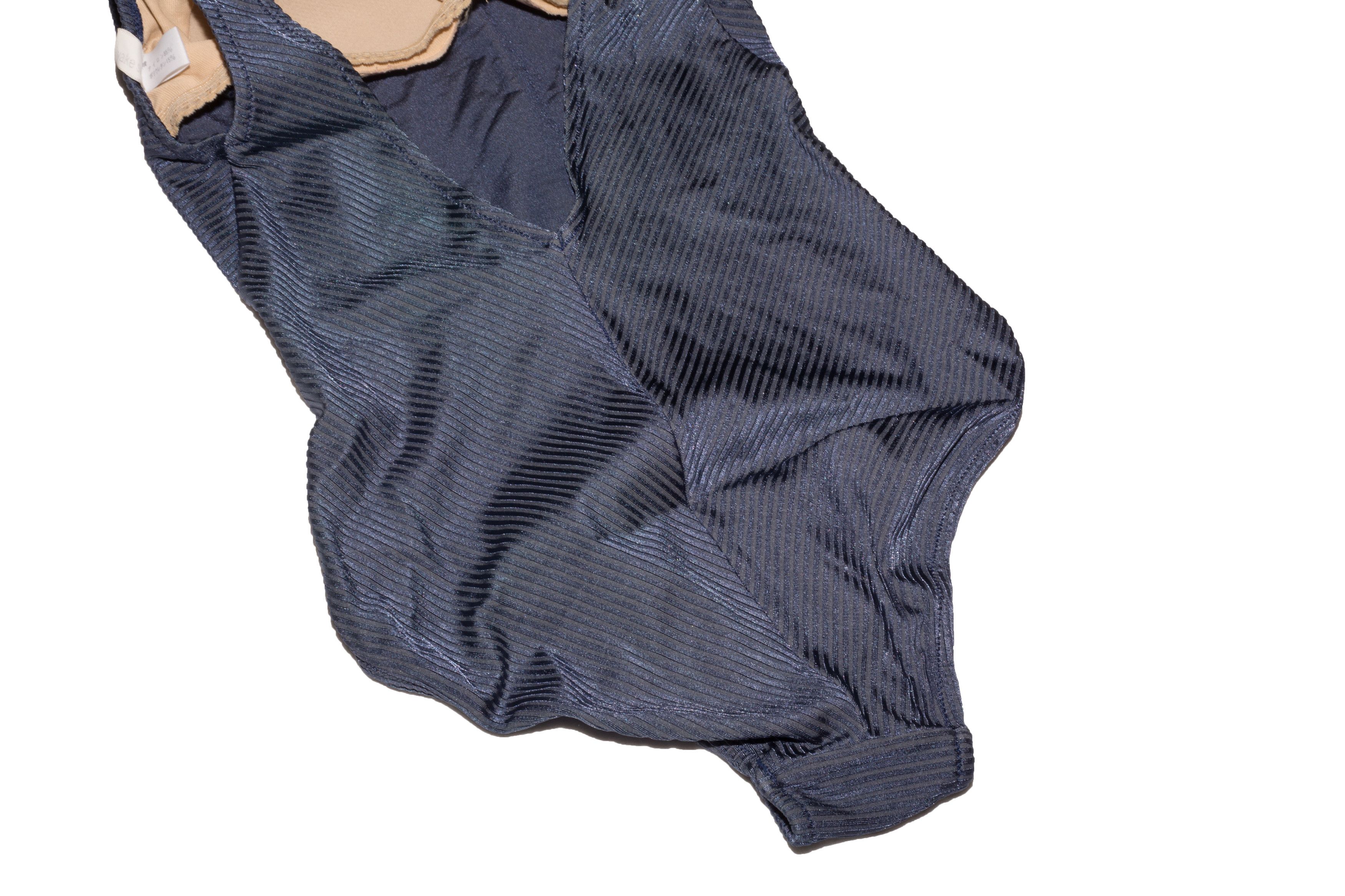 Issey Miyake RIB PLEATED BLUE SWIMSUIT Size ONE SIZE - 4 Thumbnail