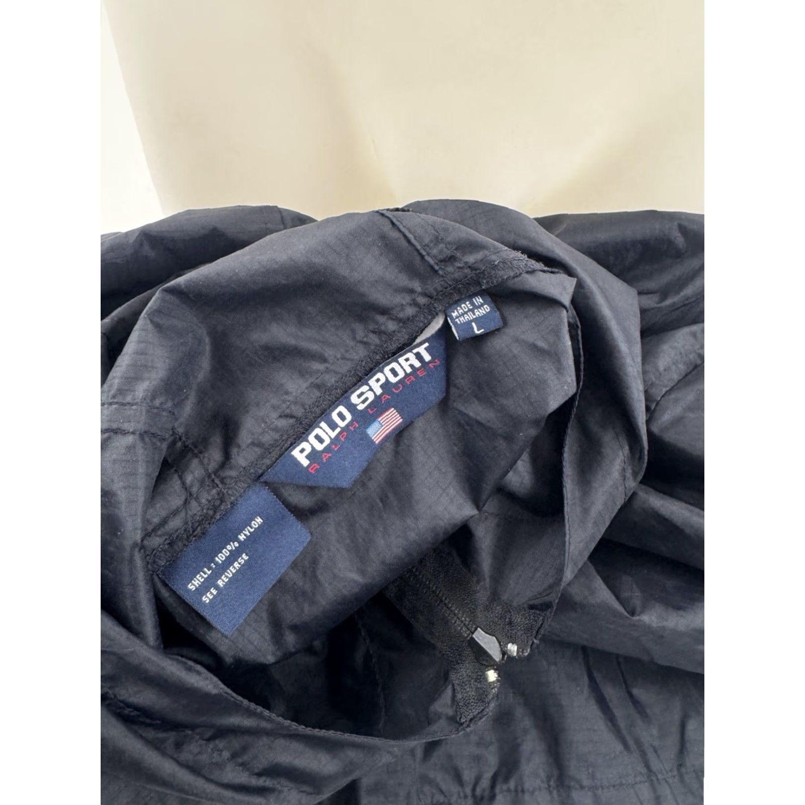 Vintage Polo Sport / Ralph Lauren Hooded Lightweight Windbreaker Pullover L Jacket Mens Nylon VERY DARK BLUE Windbreaker Lightweight Polo Sport Jacket Mens L Size US L / EU 52-54 / 3 - 4 Thumbnail