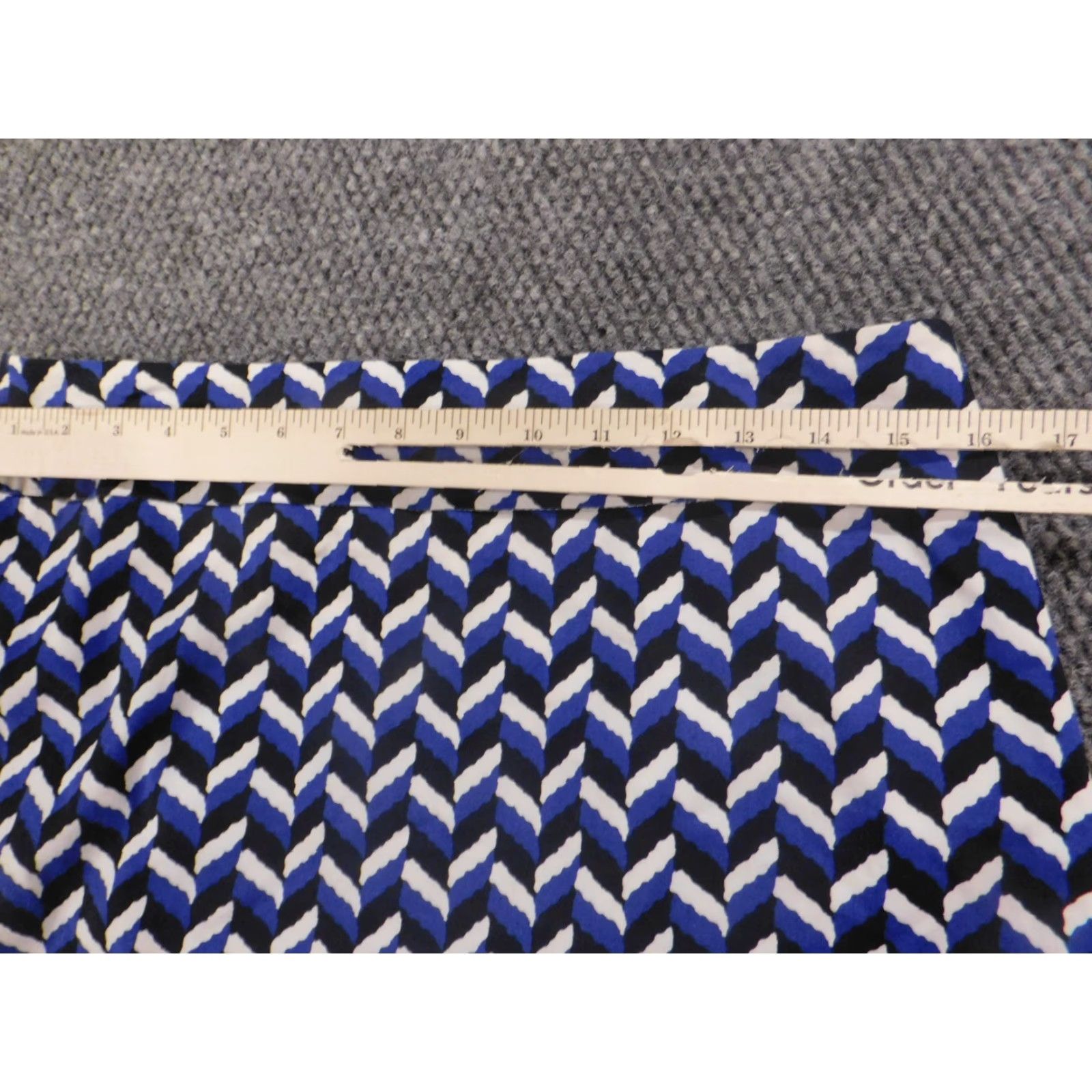 Ann Taylor Ann Taylor Skirt Womens 8 A-Line Knee Length Striped Knit Zip Blue Medium Cotton Lined Size 30" / US 8 / IT 44 - 5 Thumbnail