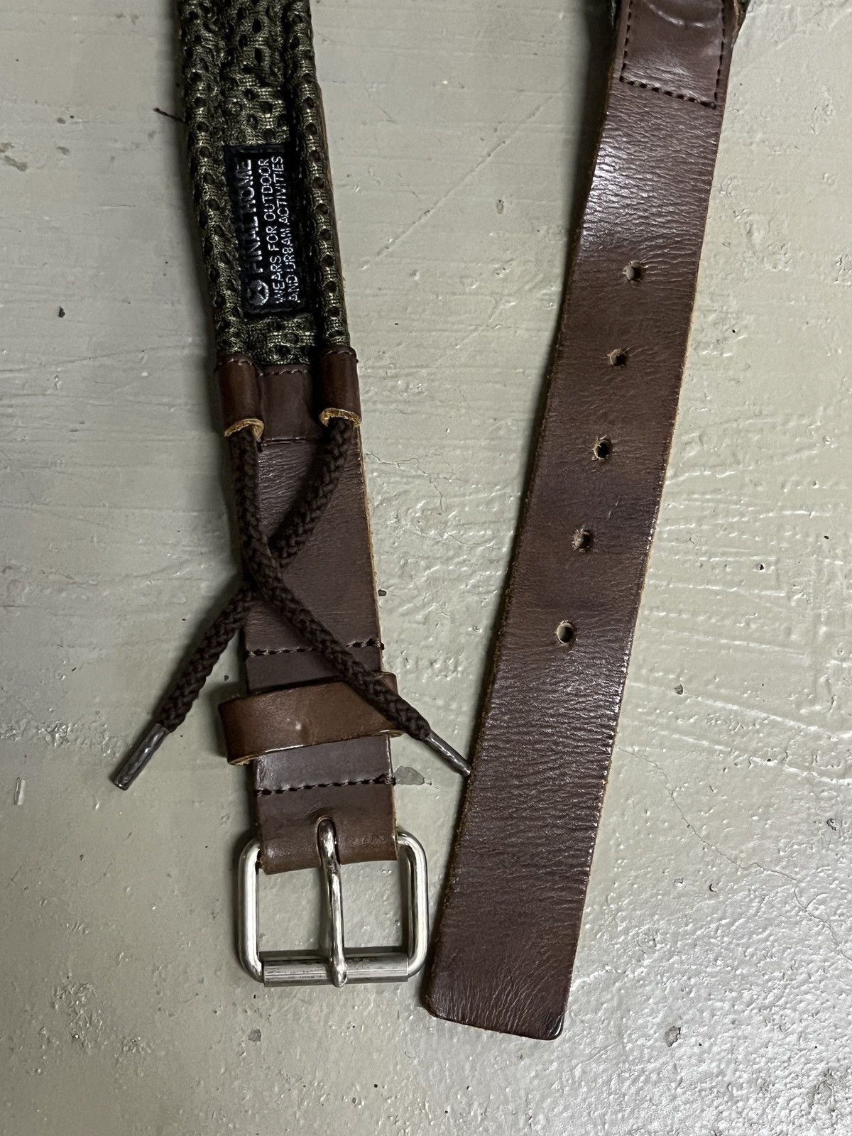 Final Home Final Home Issey Miyake Leather/Mesh Utility Tactical Belt Size ONE SIZE - 2 Thumbnail
