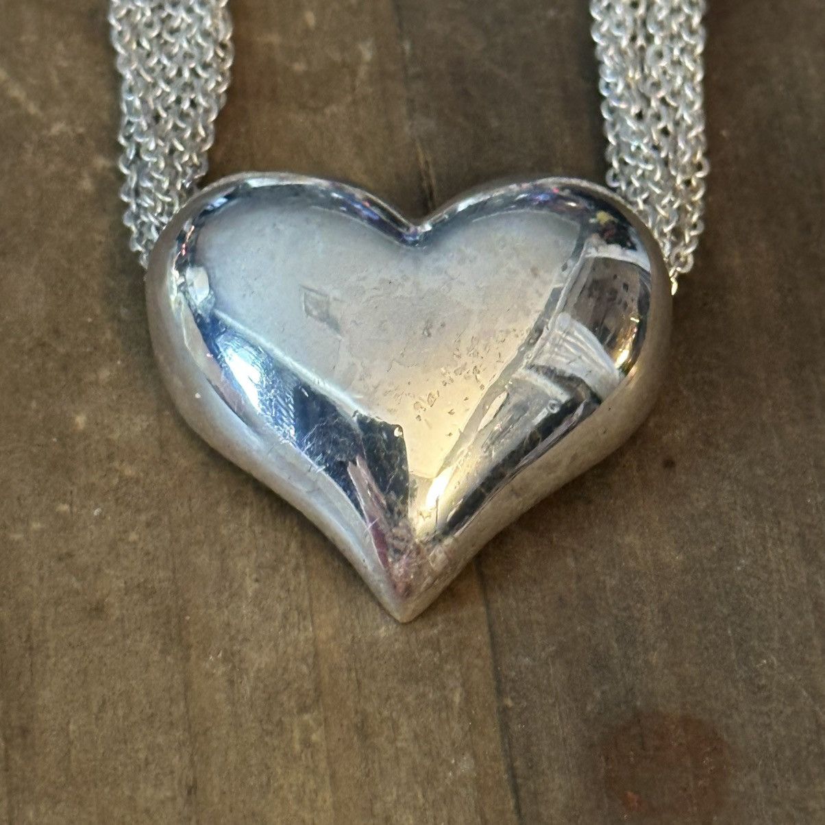 Other Multi strand silver tone puffed heart necklace Size ONE SIZE - 5 Thumbnail