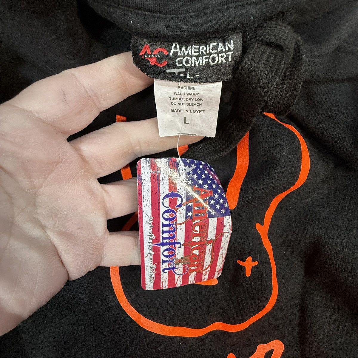 Other NWT Bad Bunny hoodie Black and neon orange Mens Large Size US L / EU 52-54 / 3 - 4 Thumbnail
