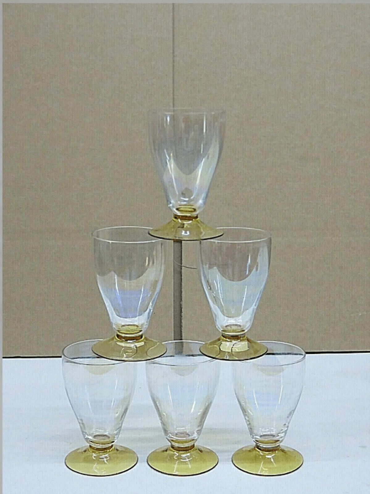 The Unbranded Brand Vintage Amber And Clear Set Of 6 Ice Tea Glasses 4 3/4" Size ONE SIZE - 1 Thumbnail