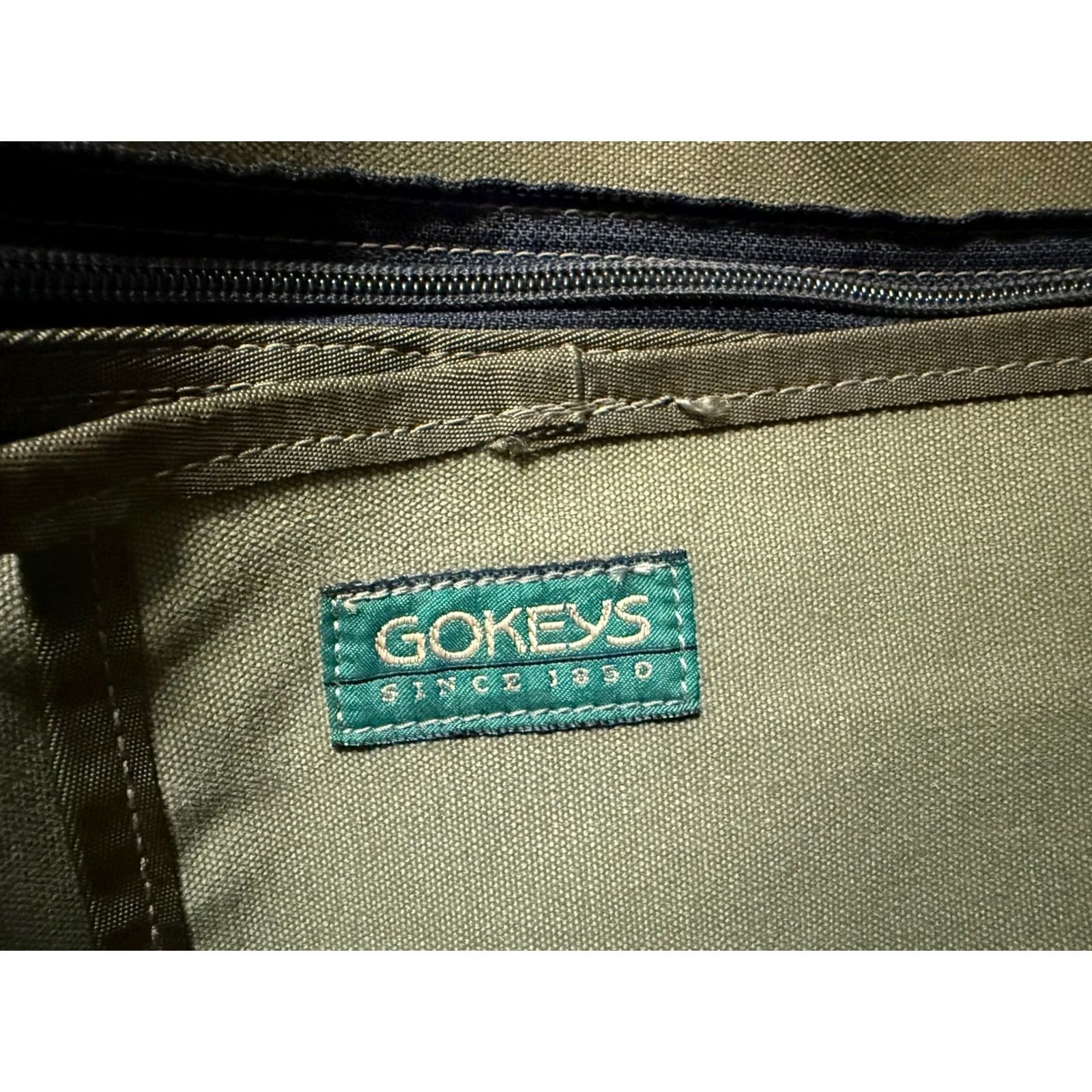 Vintage VINTAGE Gokeys Canvas Leather Messenger Bag Travel Medium Green/Brown USA Mens Size ONE SIZE - 6 Thumbnail