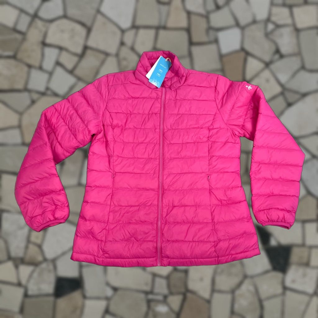 Orolay Womens M Pink Duck Down Quilted Puffer Jacket Full Zip High Soft NEW NWT