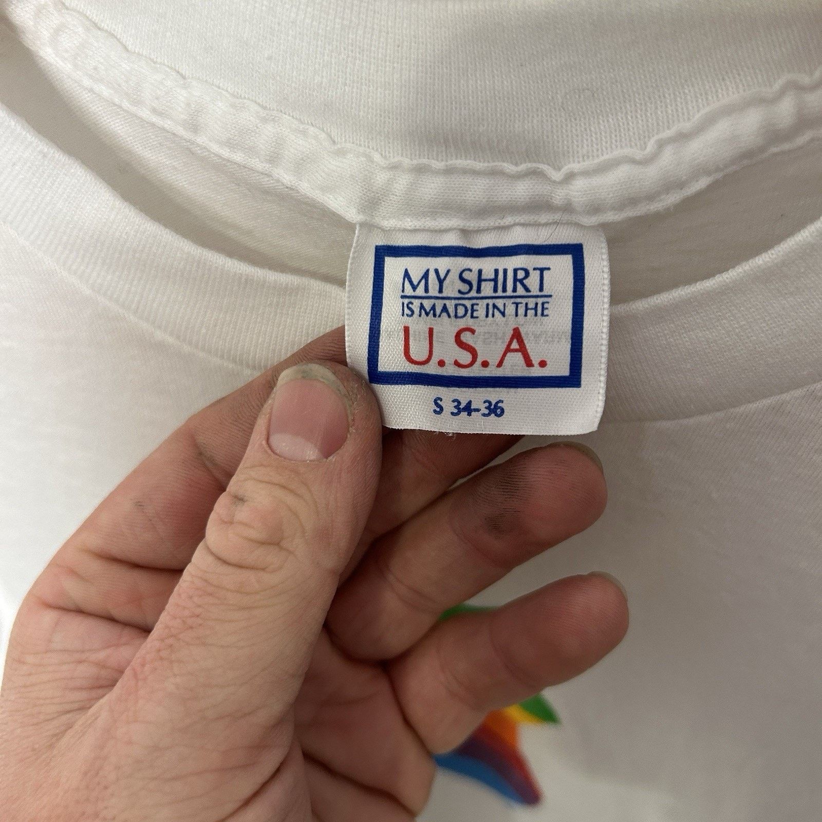 Mackintosh Vintage 80’s Apple Rainbow Mackintosh Logo T-Shirt “White" Size US S / EU 44-46 / 1 - 7 Thumbnail