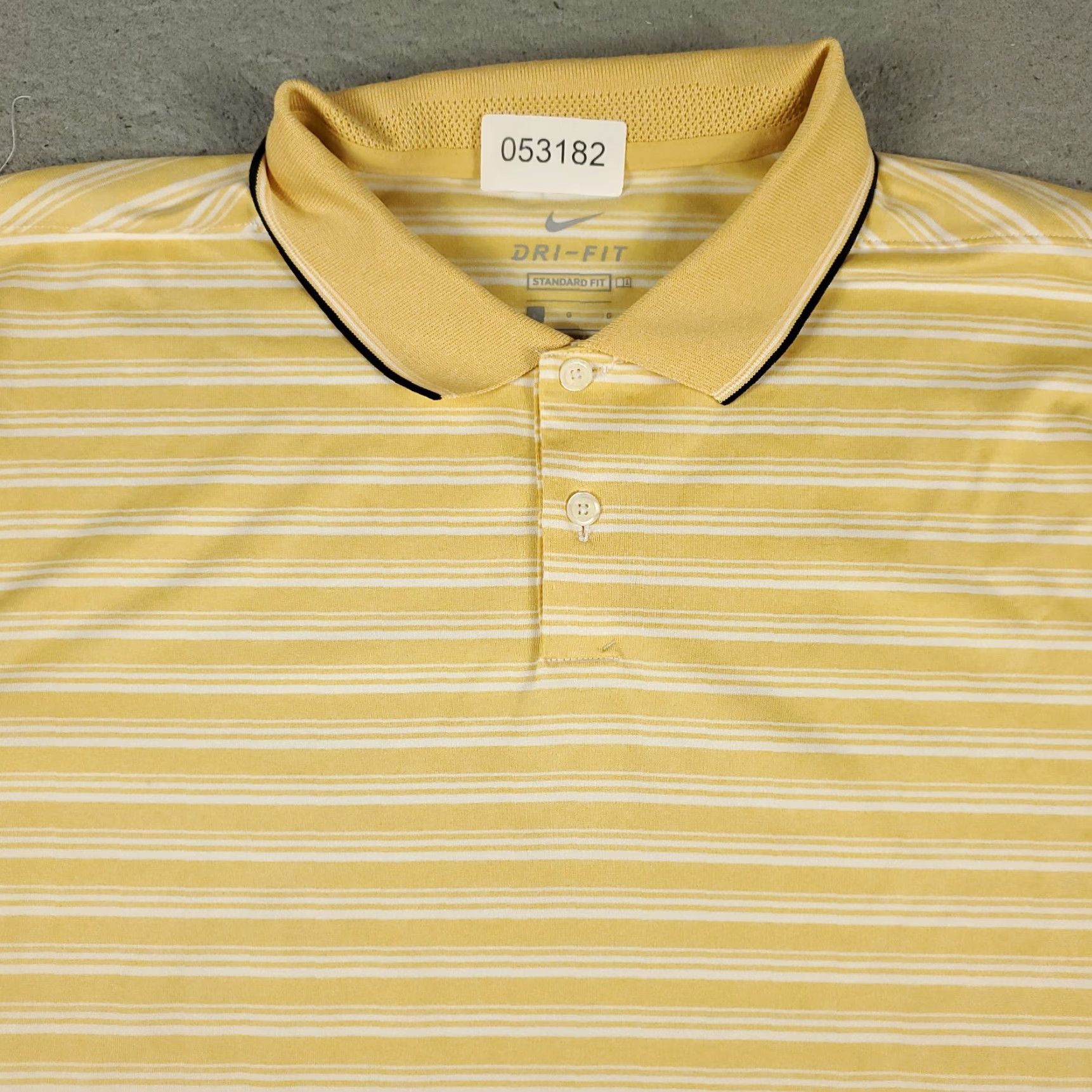 Nike Nike Polo Shirt Mens L Yellow Striped Swoosh Golf Casual Short Sleeve Boy? Size US L / EU 52-54 / 3 - 2 Thumbnail
