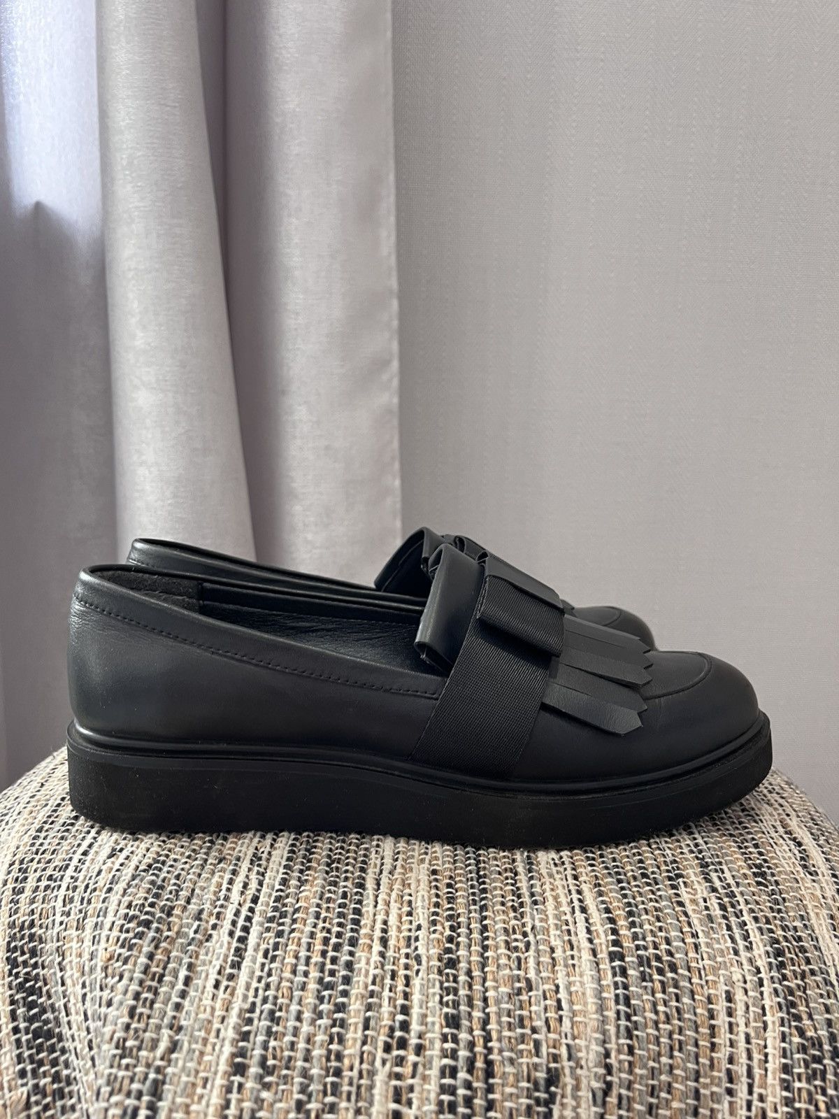 Vintage Vintage Leather Loafers black formal shoes minimalistic Size US 7.5 / IT 37.5 - 2 Thumbnail