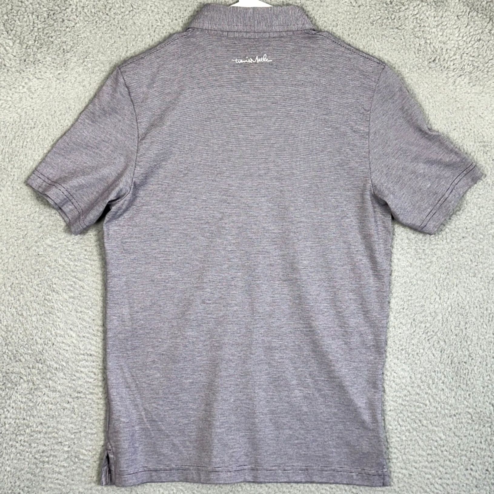 TravisMathew TravisMathew Polo Shirt Mens S Purple Striped Logo Embroidered 3-Button Placket Golf Breathable Short Sleeve Casual Activewear Shirt Size US S / EU 44-46 / 1 - 3 Thumbnail