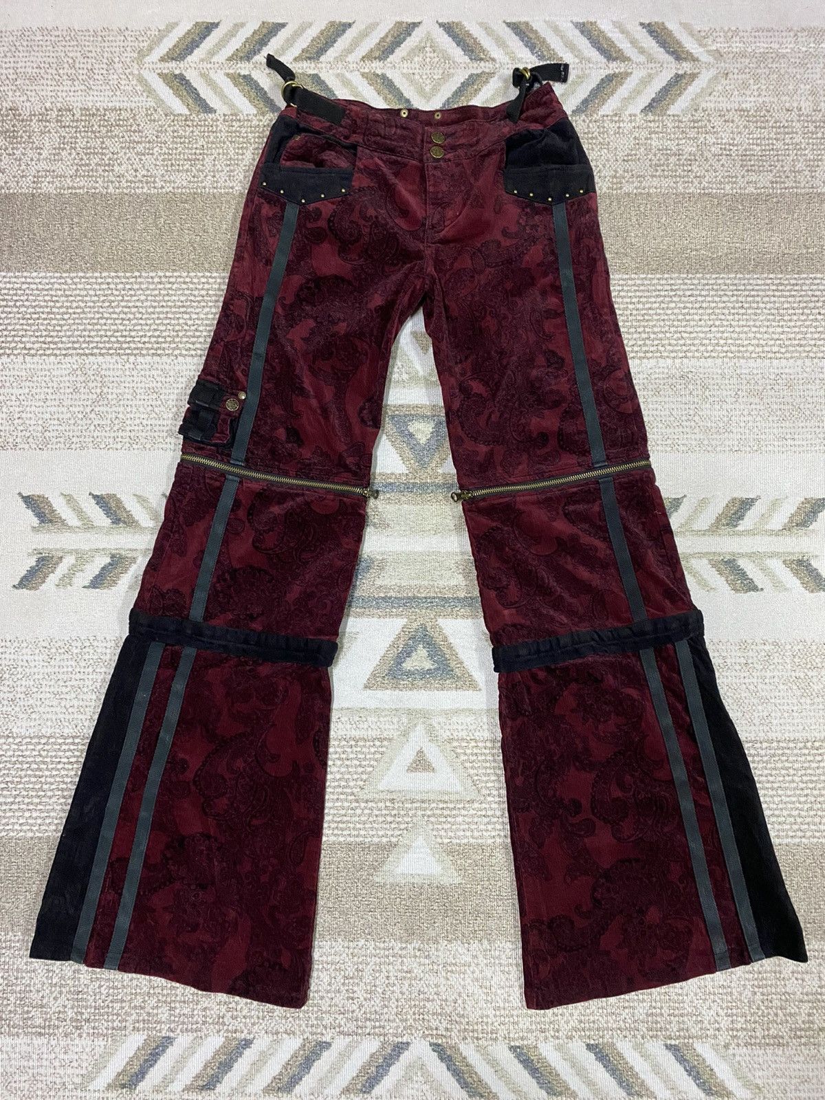 Beauty Beast Japanese Brand Ozz On Wide Leg Flared Pants Size 28" / US 6 / IT 42 - 2 Thumbnail