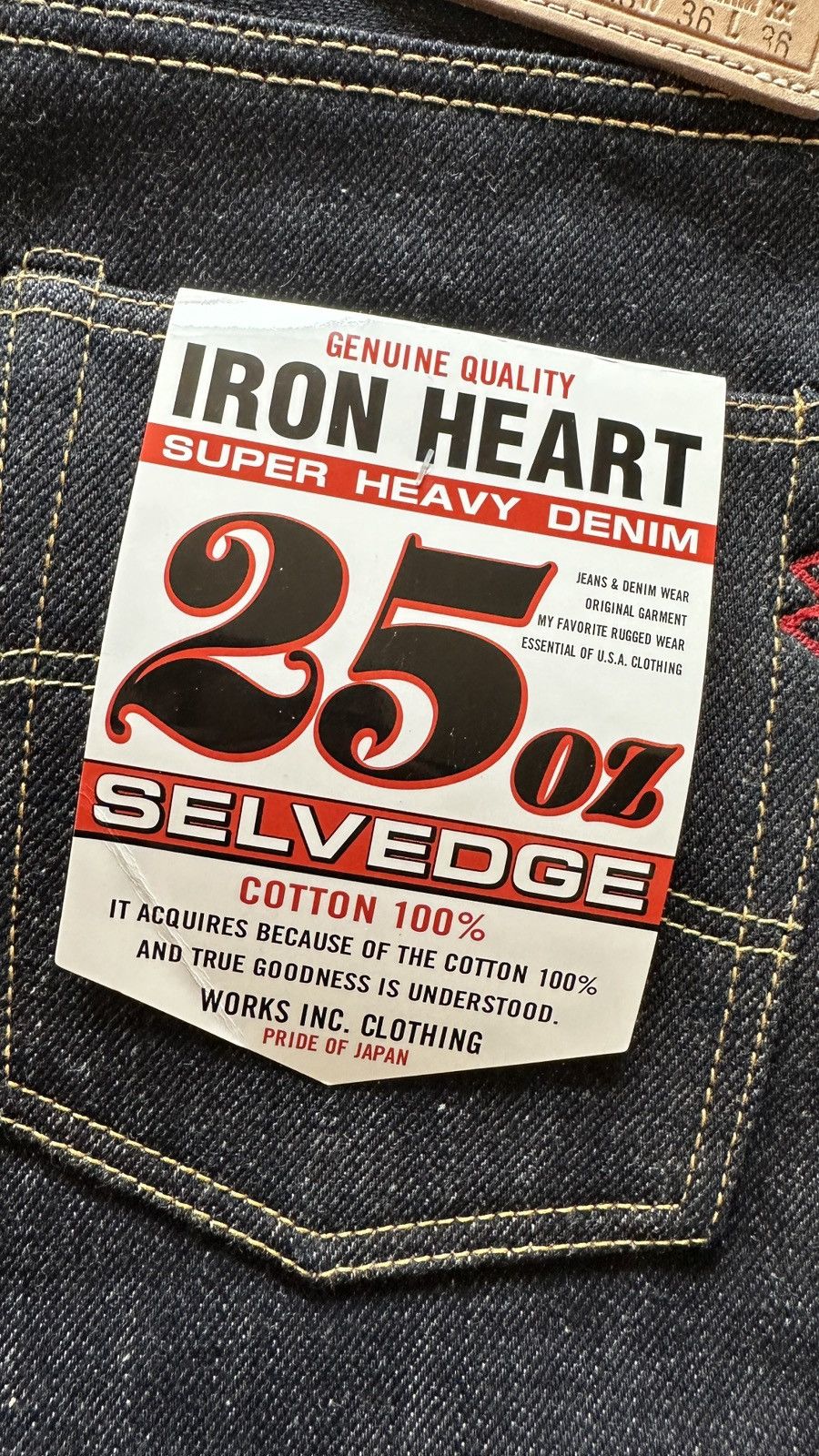 Iron Heart Iron Heart IH-888-XHS 25oz 36x32 selvedge dry denim jeans ...