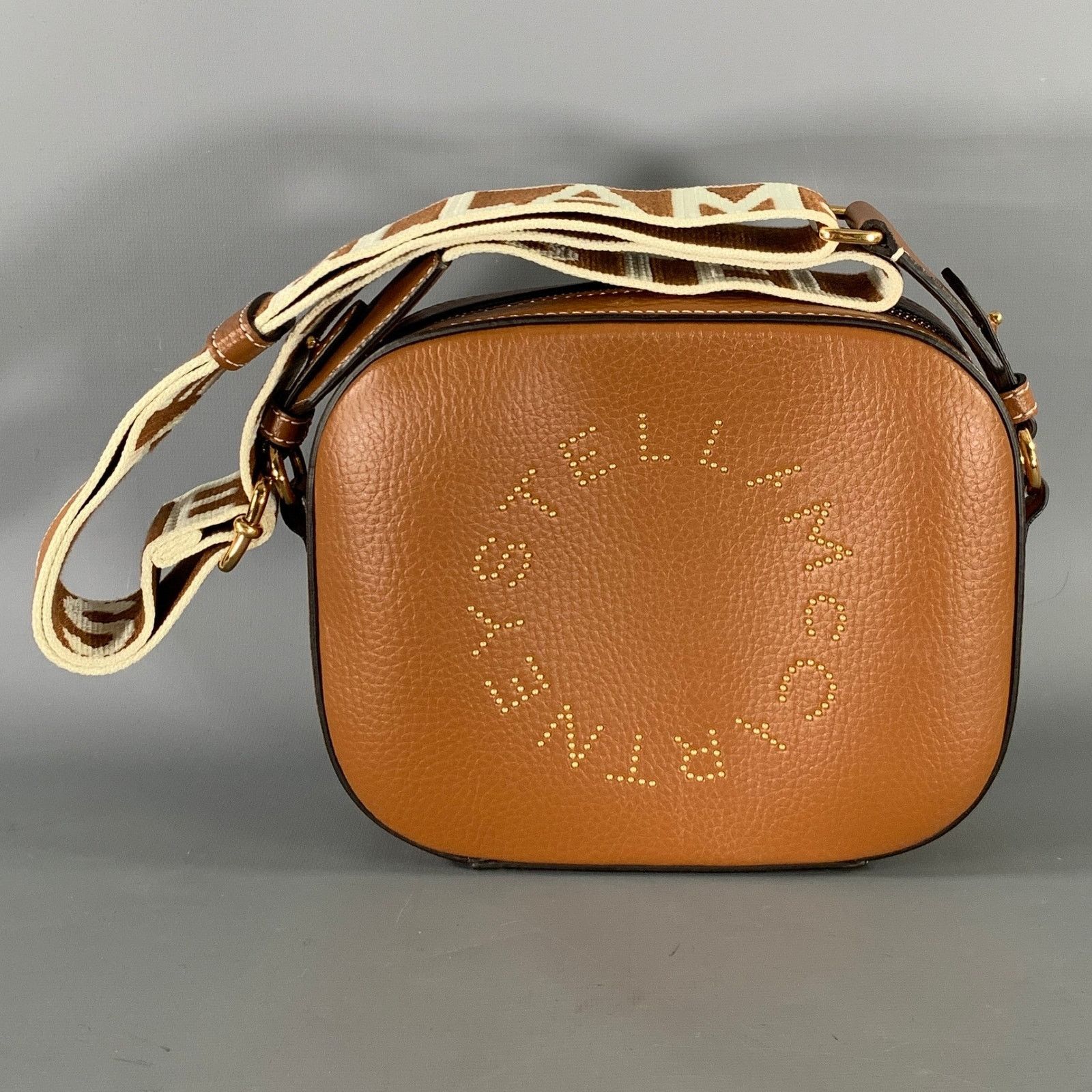 Stella McCartney STELLA McCARTNEY Brown White Studded Faux Leather Handbag Size ONE SIZE - 1 Thumbnail