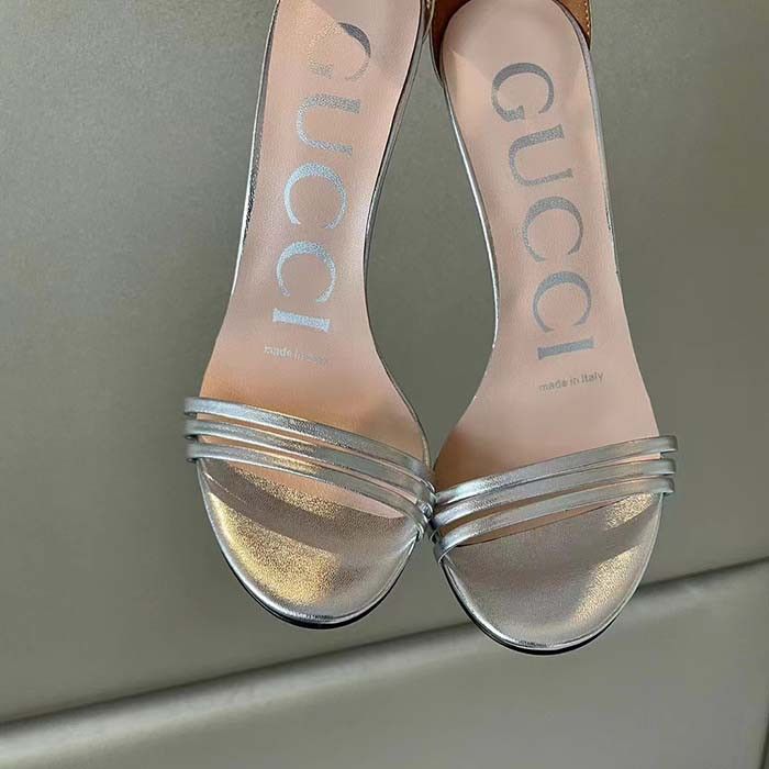 Gucci o1s1wg110425 Double G Sandals in Silver Size US 7.5 / IT 37.5 - 8 Thumbnail