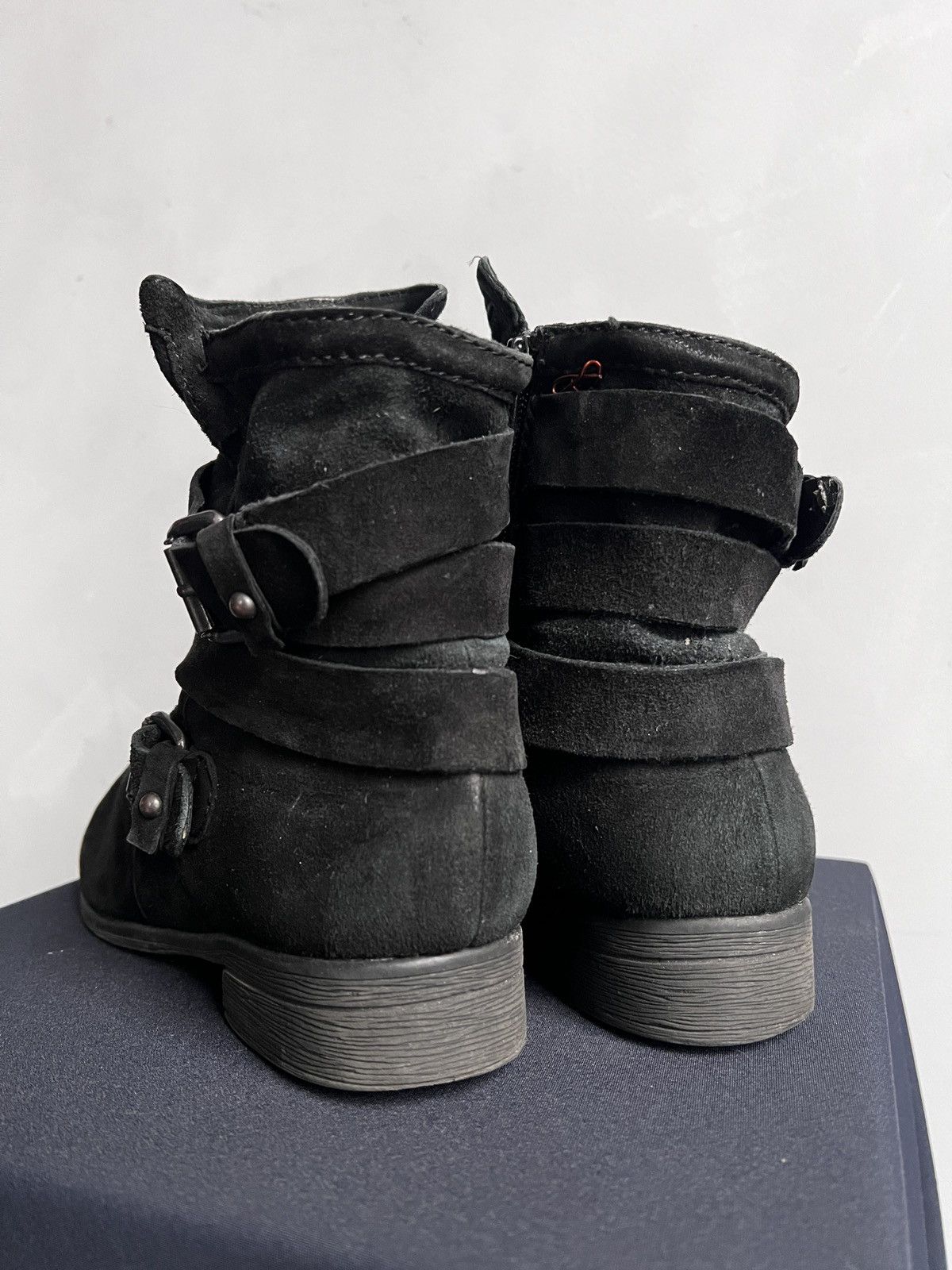 Undercover Undercover style Suede Moto black ankle boots belted straps Size US 7.5 / EU 40-41 - 5 Thumbnail