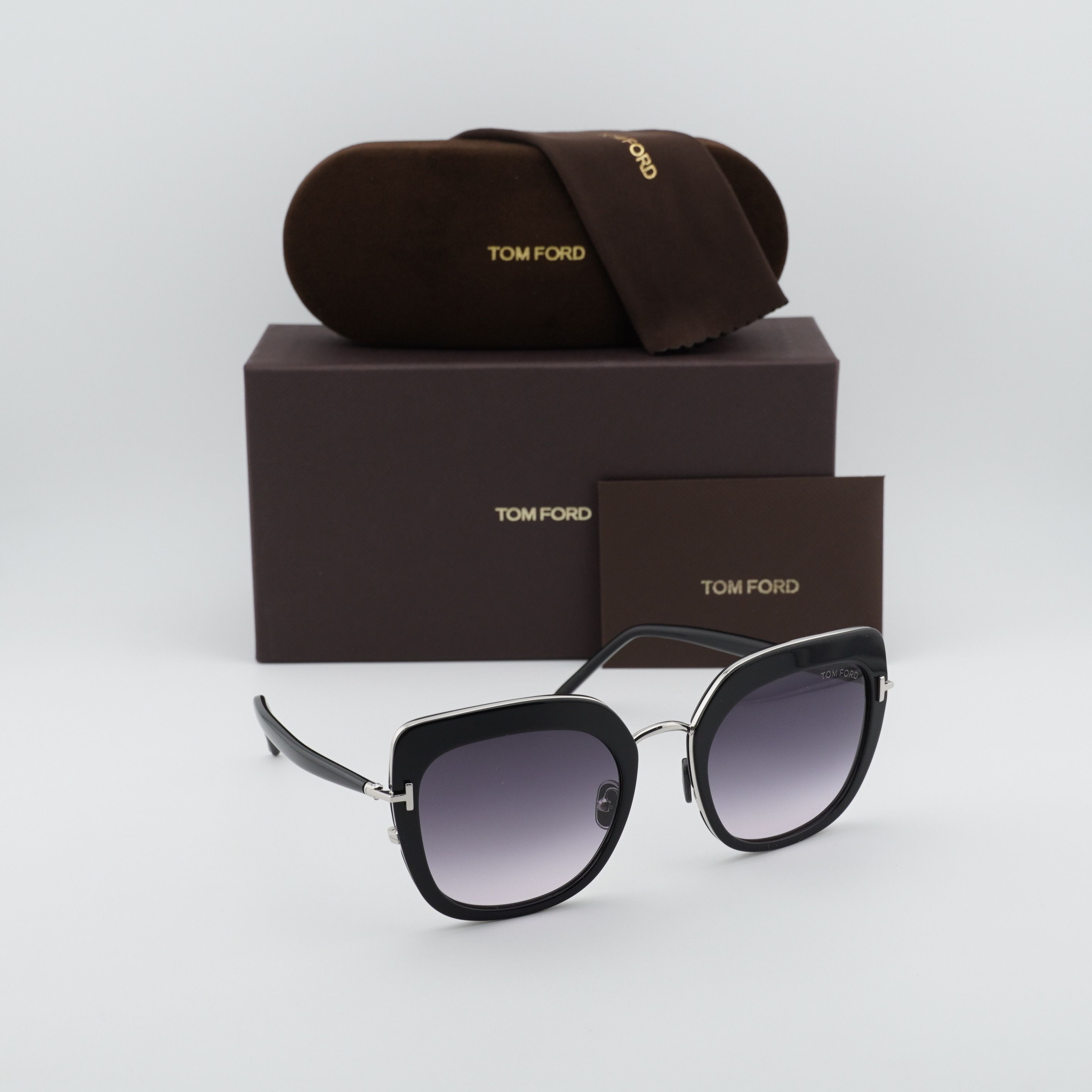 Tom Ford Tom Ford Virginia FT0945 05B Sunglasses Black Cat Eye Frame Size ONE SIZE - 10 Thumbnail