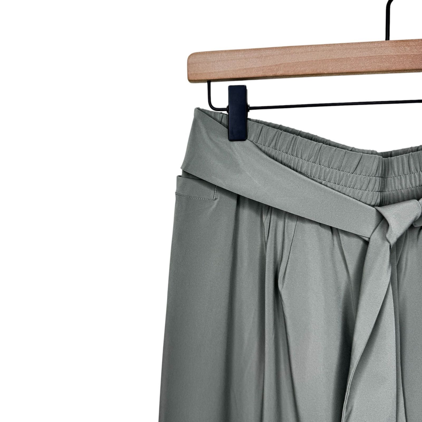 Other ADAY Sage Green Pull On Tie Front Travel Trouser Pants Size 28" / US 6 / IT 42 - 3 Thumbnail