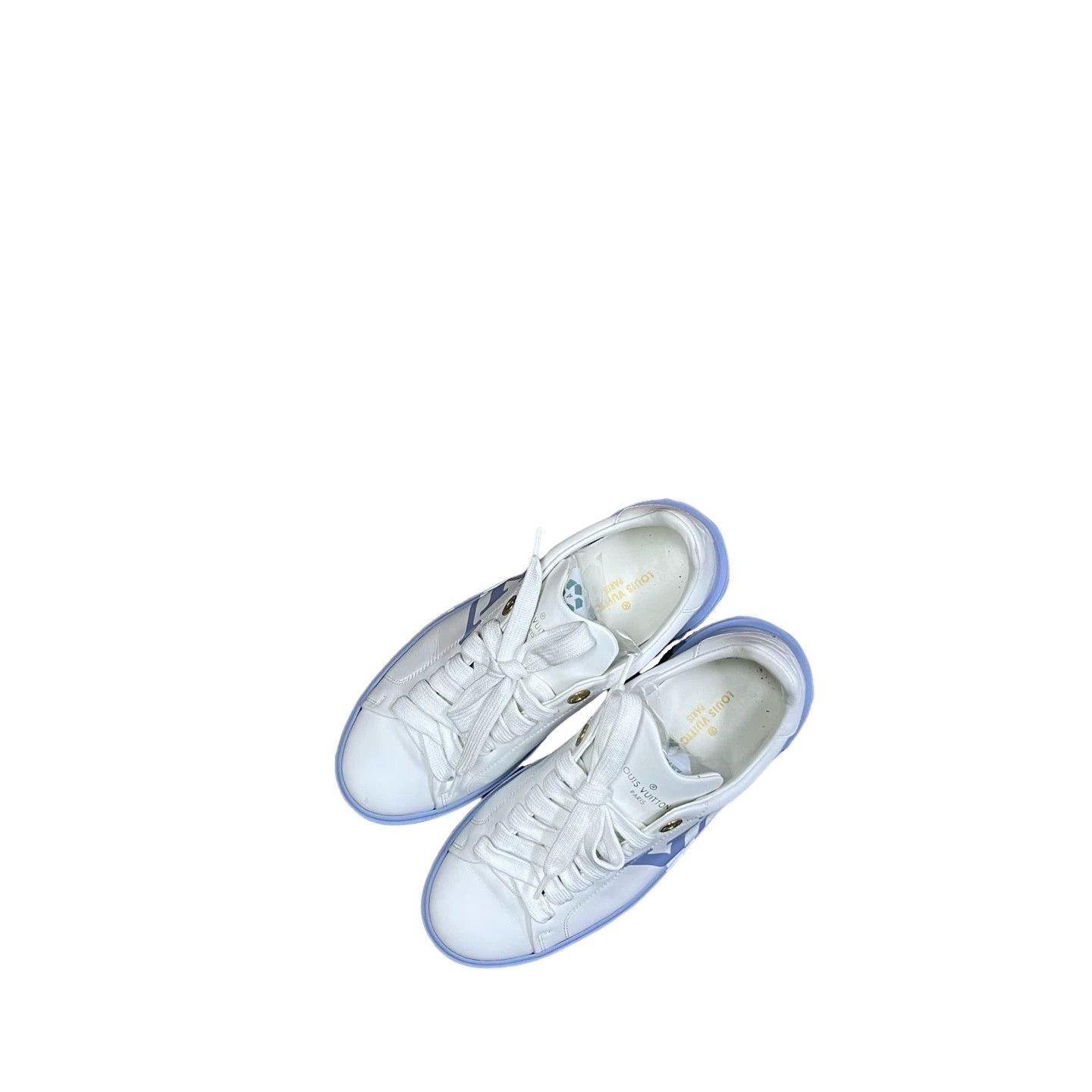 Louis Vuitton Louis Vuitton Blue Trim Leather Sneakers 36 Size US 6 / IT 36 - 1 Thumbnail