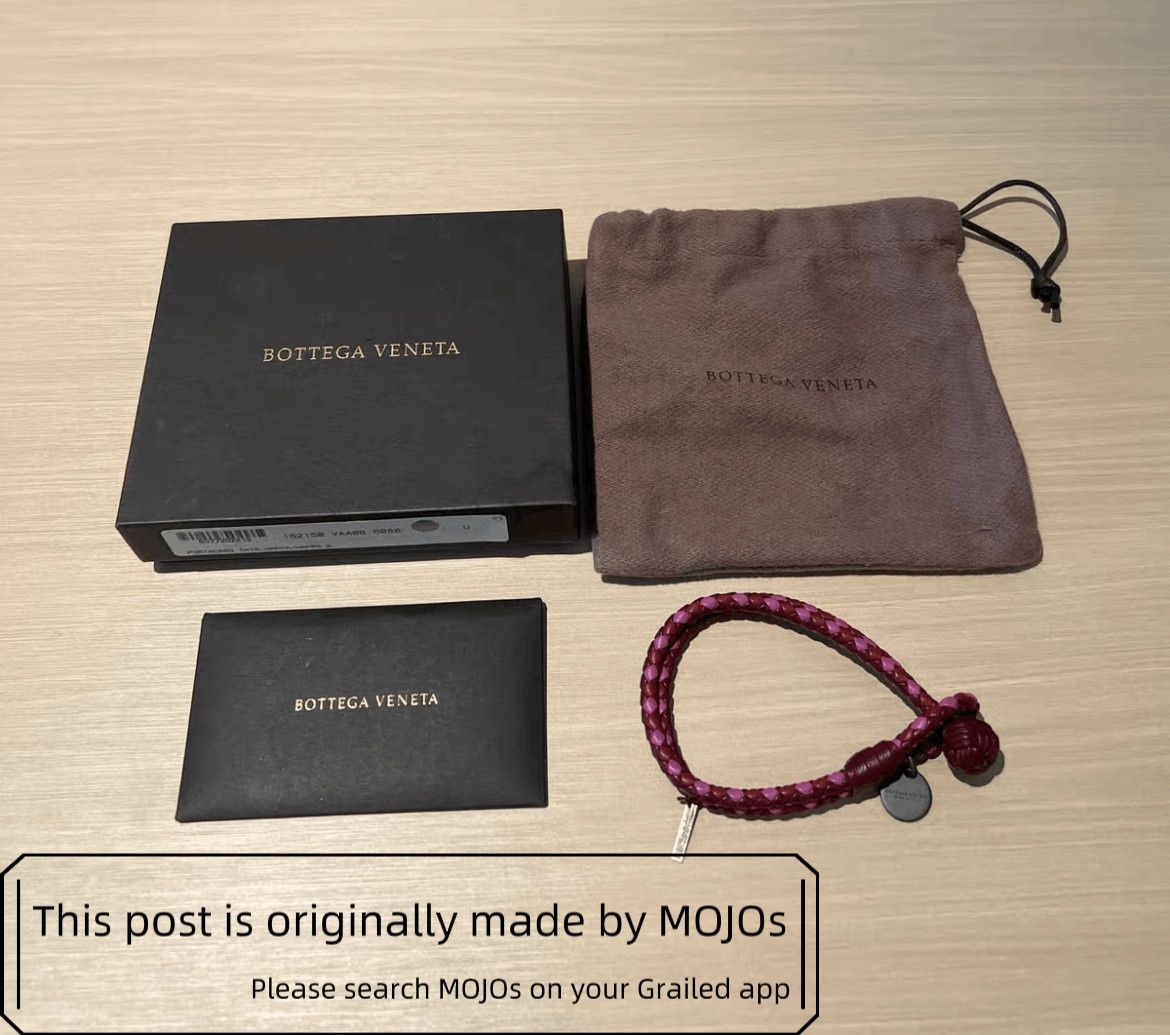 Sz M Bottega Veneta Purple Leather Woven Bracelet
