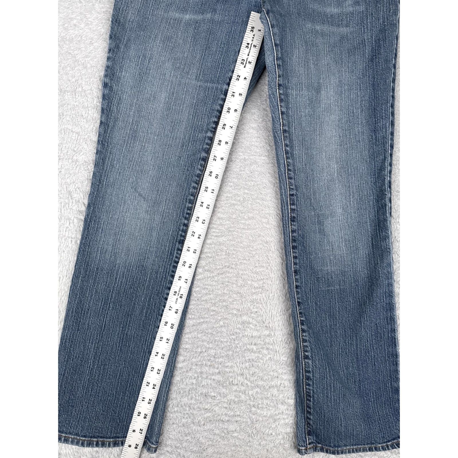 Stampd Stamp 10 Jeans Women Straight Leg Blue 10 Medium Wash Cotton Spandex 29in Inseam Regular 30" Waist 5-Pocket Zip 99% Cotton Size 32" / US 10 / IT 46 - 7 Thumbnail