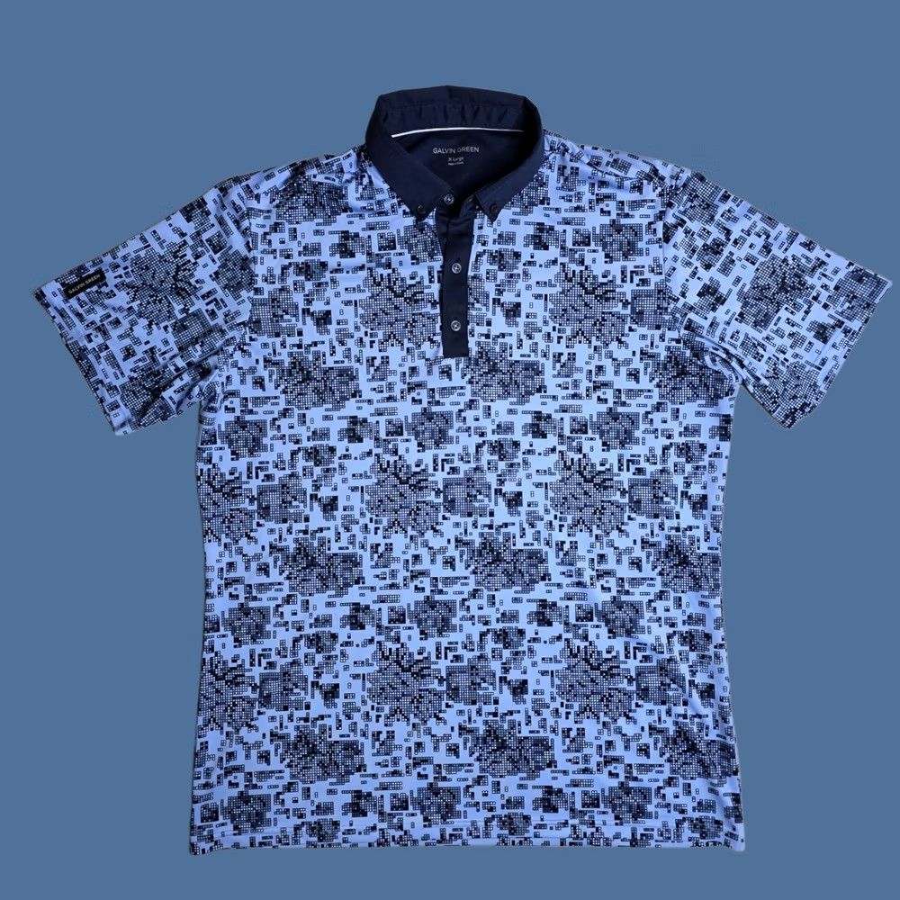 Galvin Green Galvin Green Maddox Ventil8 Plus Golf Polo Blue Geometric XL Mens Size US XL / EU 56 / 4 - 1 Thumbnail