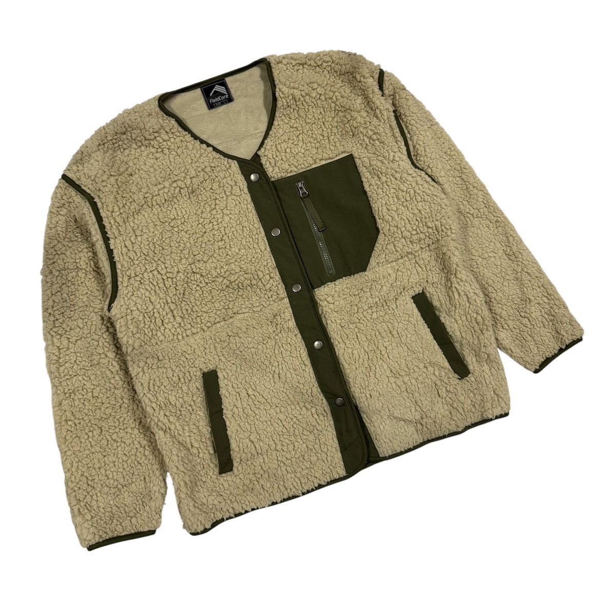 Japanese Brand Fieldcore Wool Boa Fleece Field Cardigan Remover Sleeve Size US L / EU 52-54 / 3 - 4 Thumbnail