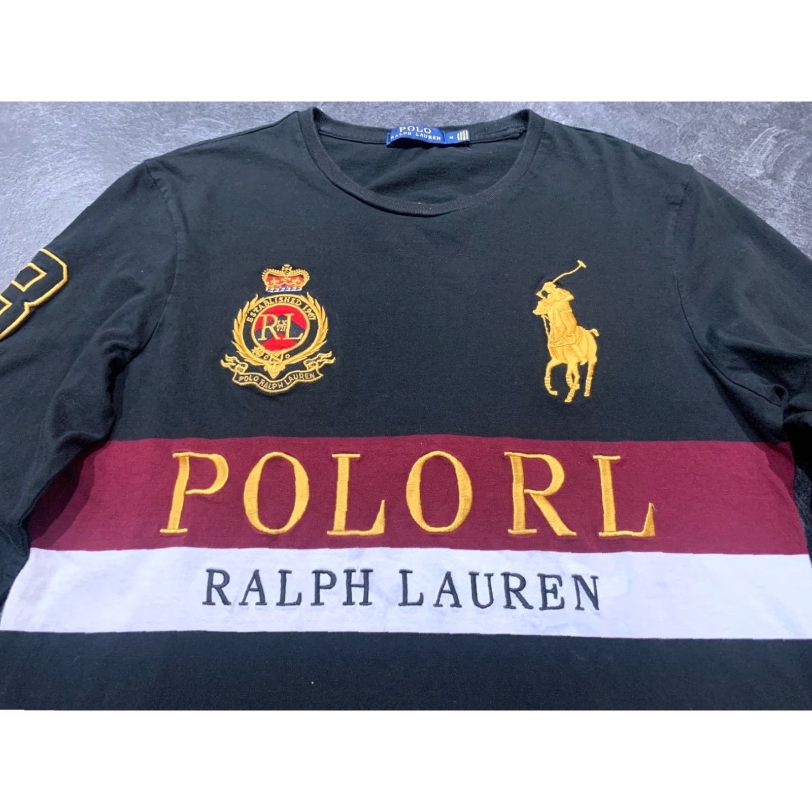 Polo Ralph Lauren Polo Ralph Lauren Shirt Men Long Sleeve T-shirt Embroidered Crew Neck Logo Blue Cotton Regular Size M Black Size US M / EU 48-50 / 2 - 2 Thumbnail