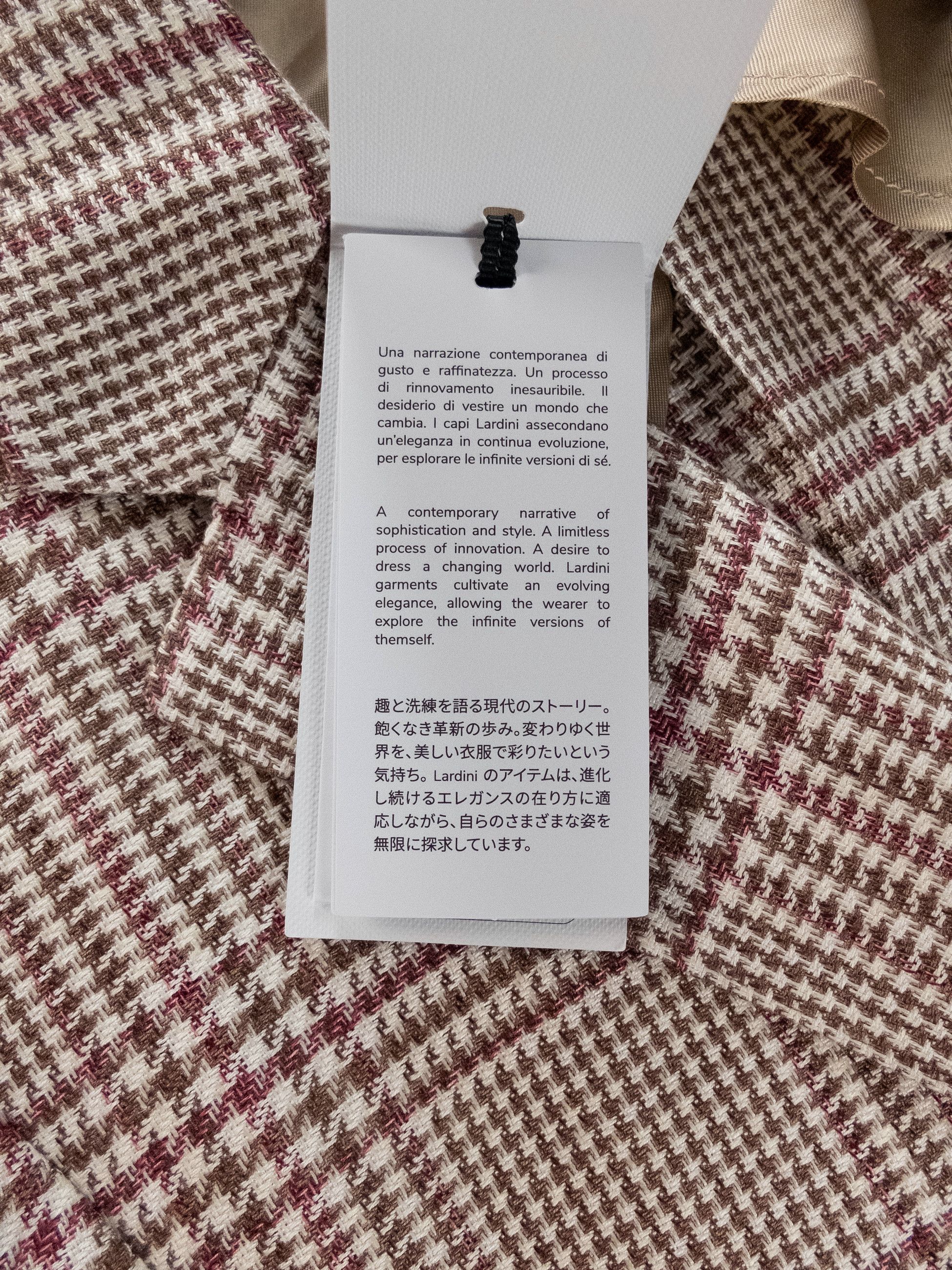 Lardini LARDINI beige glen plaid cotton linen sportcoat 38 48 Size 38R - 7 Thumbnail