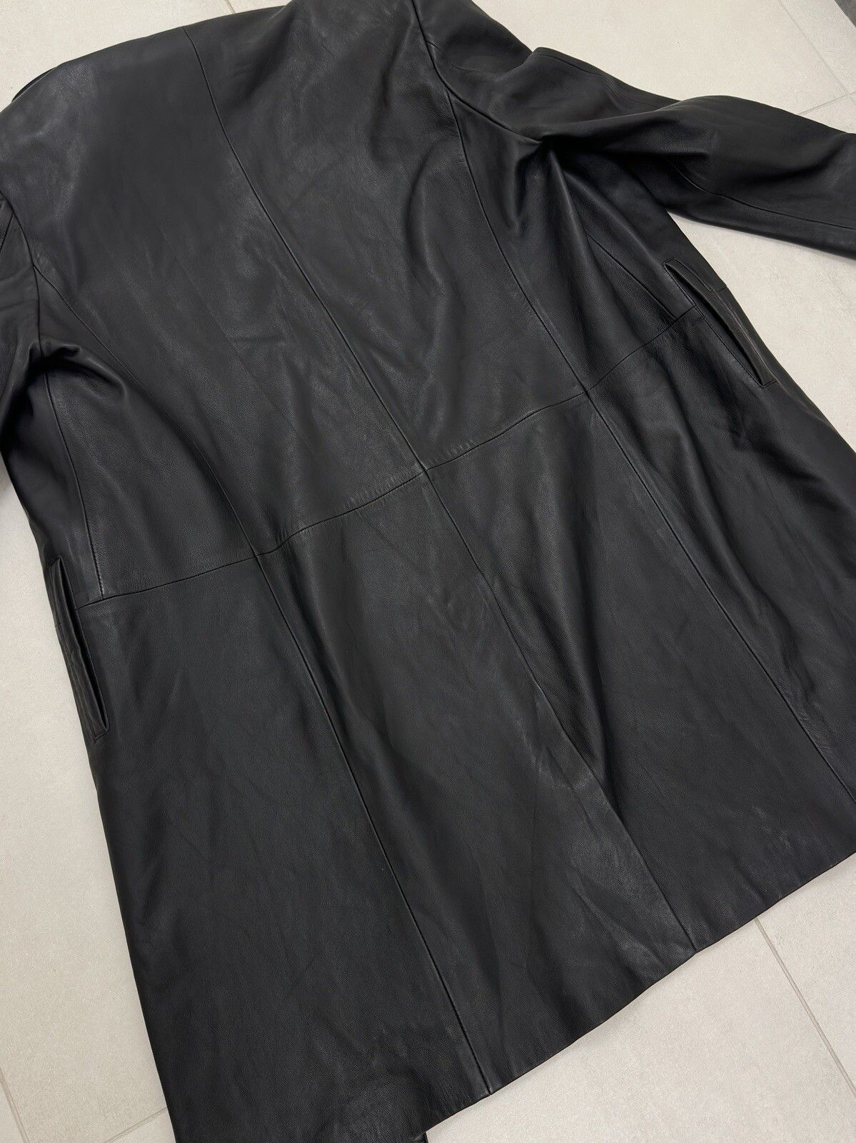 vintage ZARA Leather Long Trench Coat Jacket y2k Swag