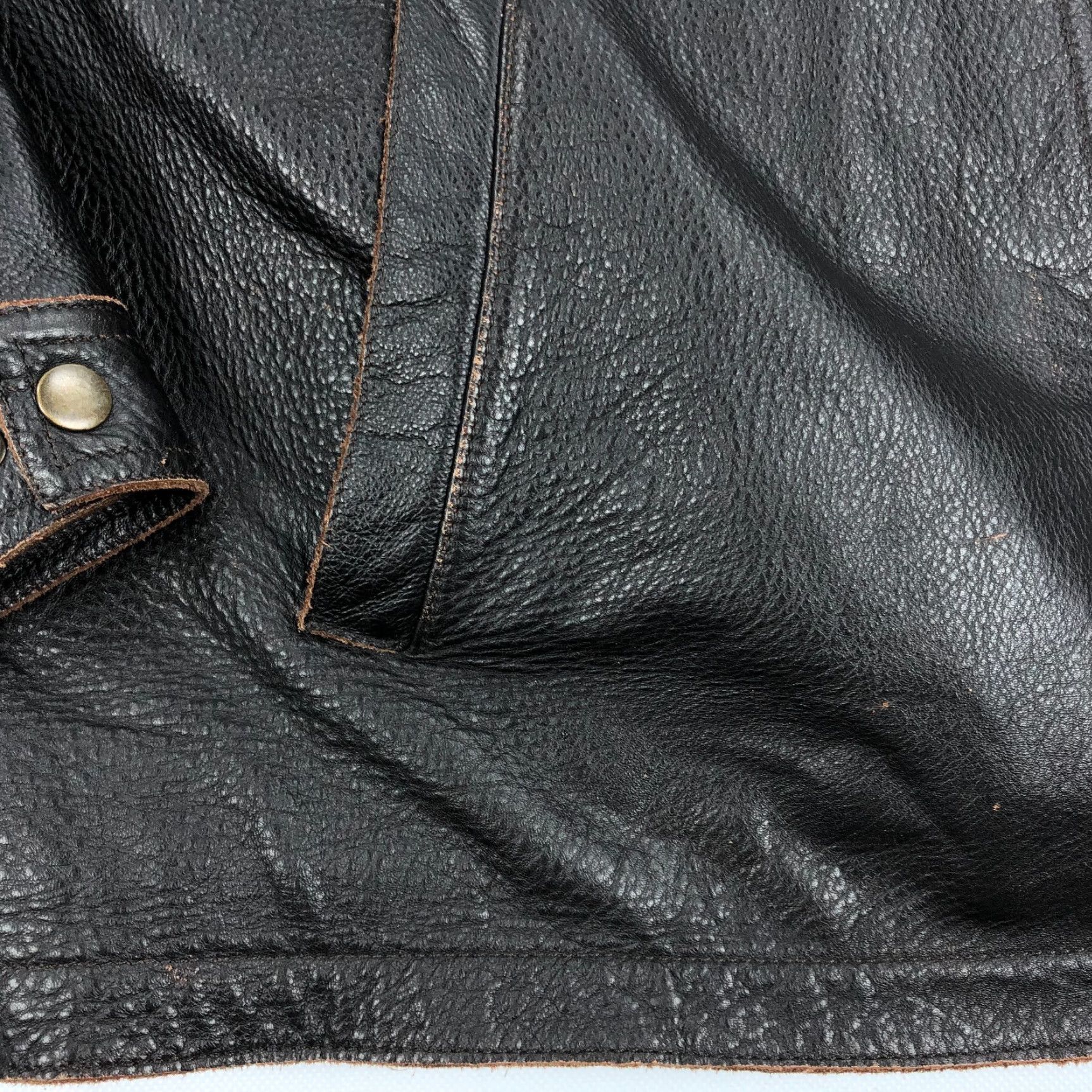 Vintage VINTAGE Sonoma Leather Jacket Mens XL Brown Distressed Bomber Jacket Winter Fall Spring Leather Zip Zipper Mens Size US XL / EU 56 / 4 - 7 Thumbnail