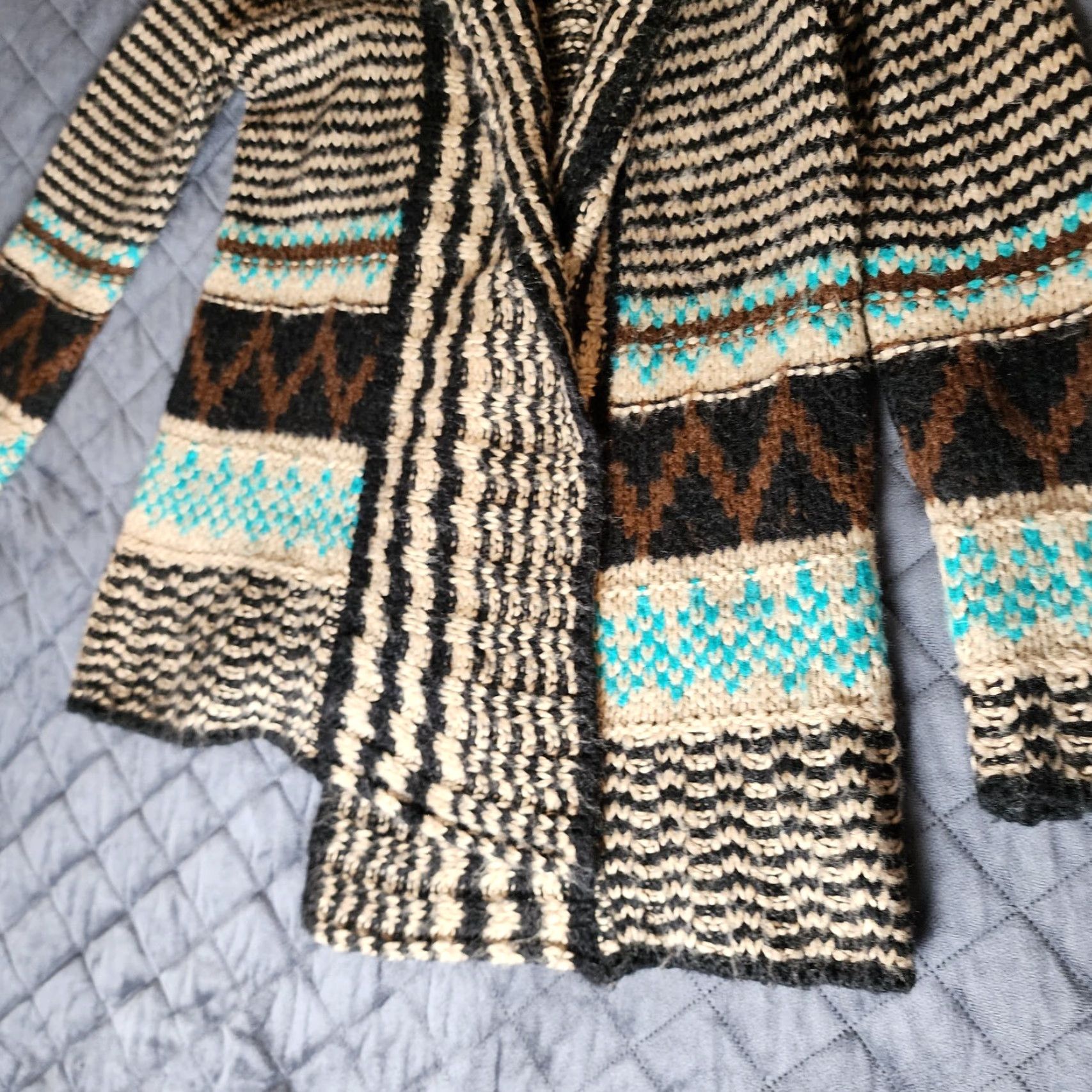 Vintage PINK REPUBLIC Womens Large Brown Open-Knit Cardigan Sweater Size L / US 10 / IT 46 - 4 Thumbnail