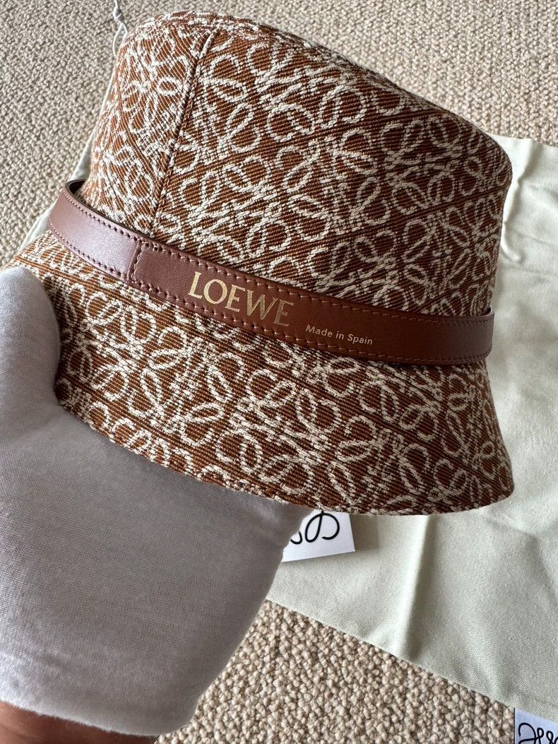 Loewe LOEWE size 57 Caramel jacquard bucket hat Size ONE SIZE - 4 Thumbnail