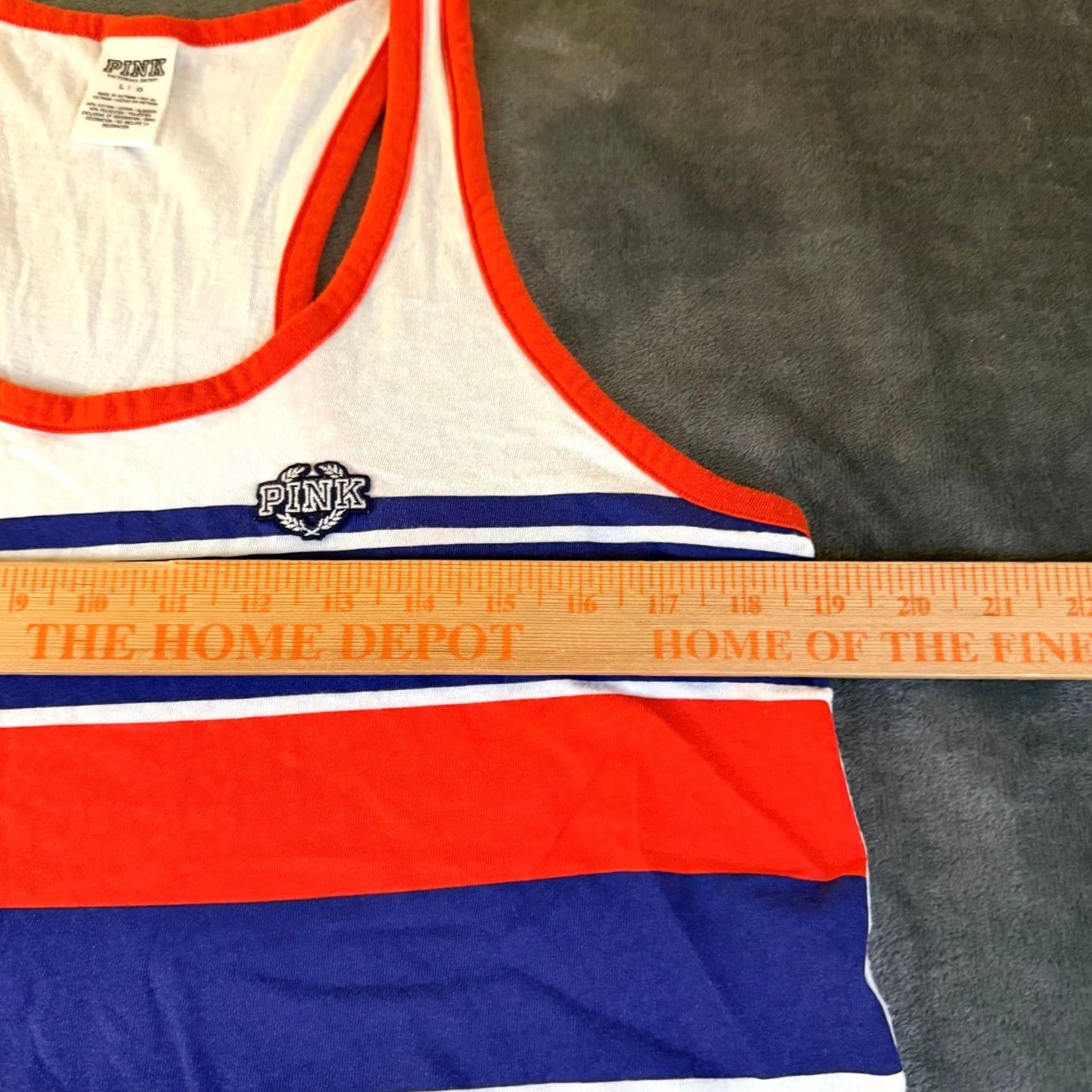 Vintage PINK Victoria's Secret Tank Top Racerback Striped Red White Blue Womens Large Size L / US 10 / IT 46 - 6 Thumbnail