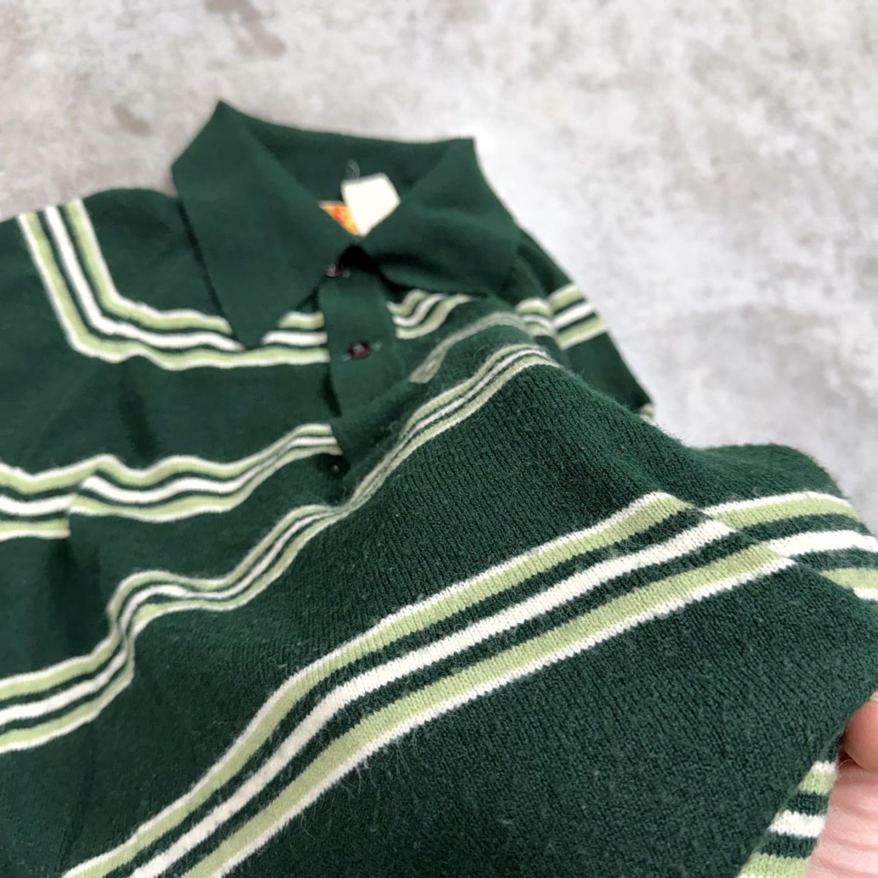 Jantzen VINTAGE Jantzen Sweater Mens Medium Green Collared Striped Knit Pullover Size US M / EU 48-50 / 2 - 3 Thumbnail