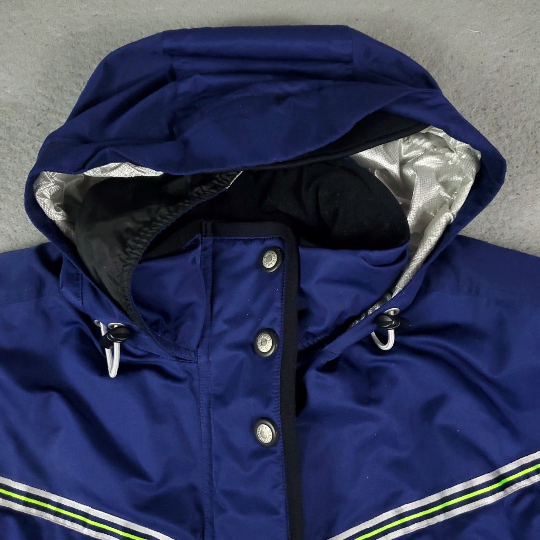 Obermeyer Obermeyer Jacket Womens Size 10 Blue Full Zip Coat Hoodie Bomber Jacket Pockets Size L / US 10 / IT 46 - 2 Thumbnail