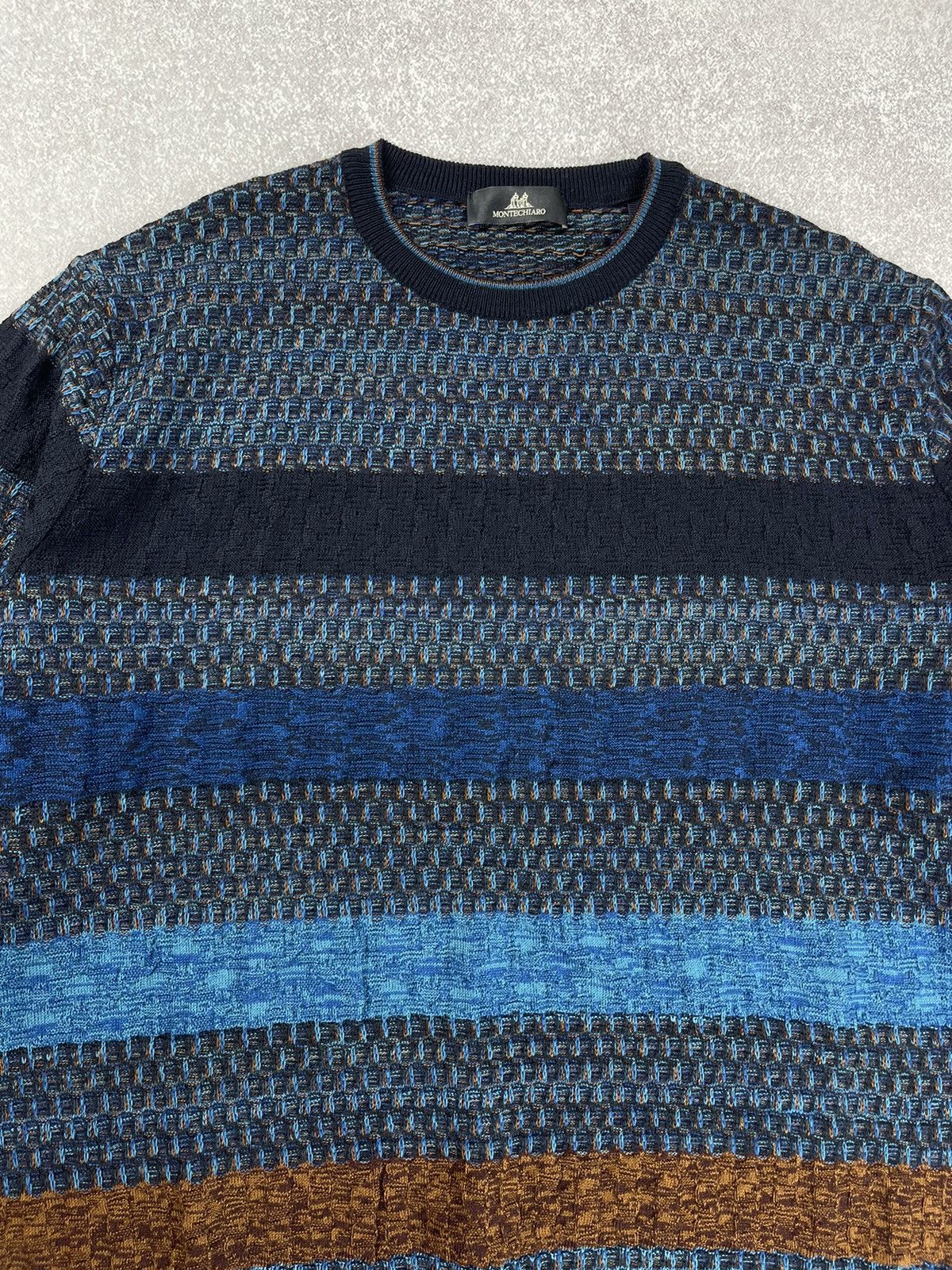 Designer Montechiaro Striped Multiclor Knit Sweater Men’s Size 54 Size US L / EU 52-54 / 3 - 5 Thumbnail